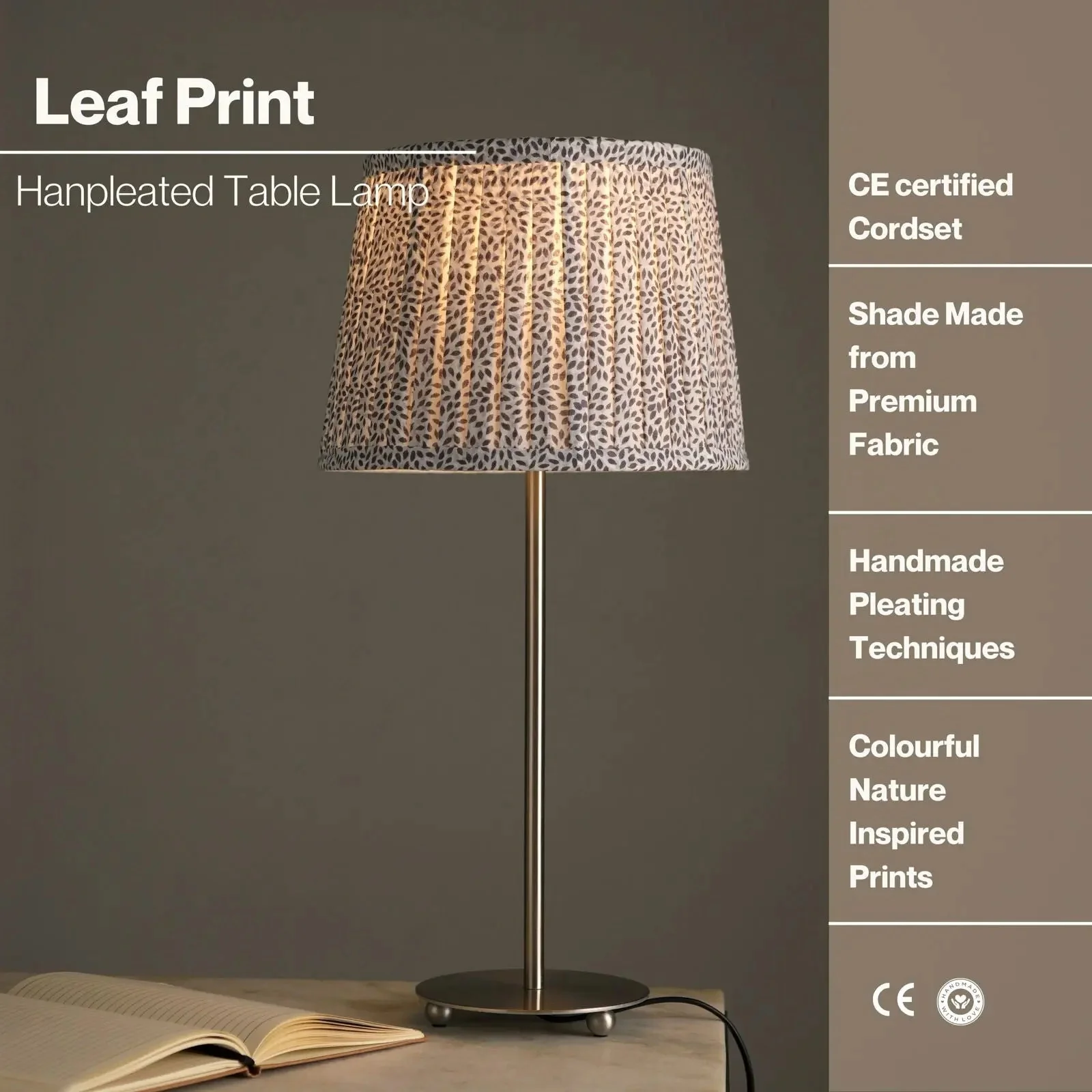 Nordic Night Table Lamp - Indian Block Printing Technique, Made From Cotton Recycled Paper, Premium Matte Finish For Base - Image 6