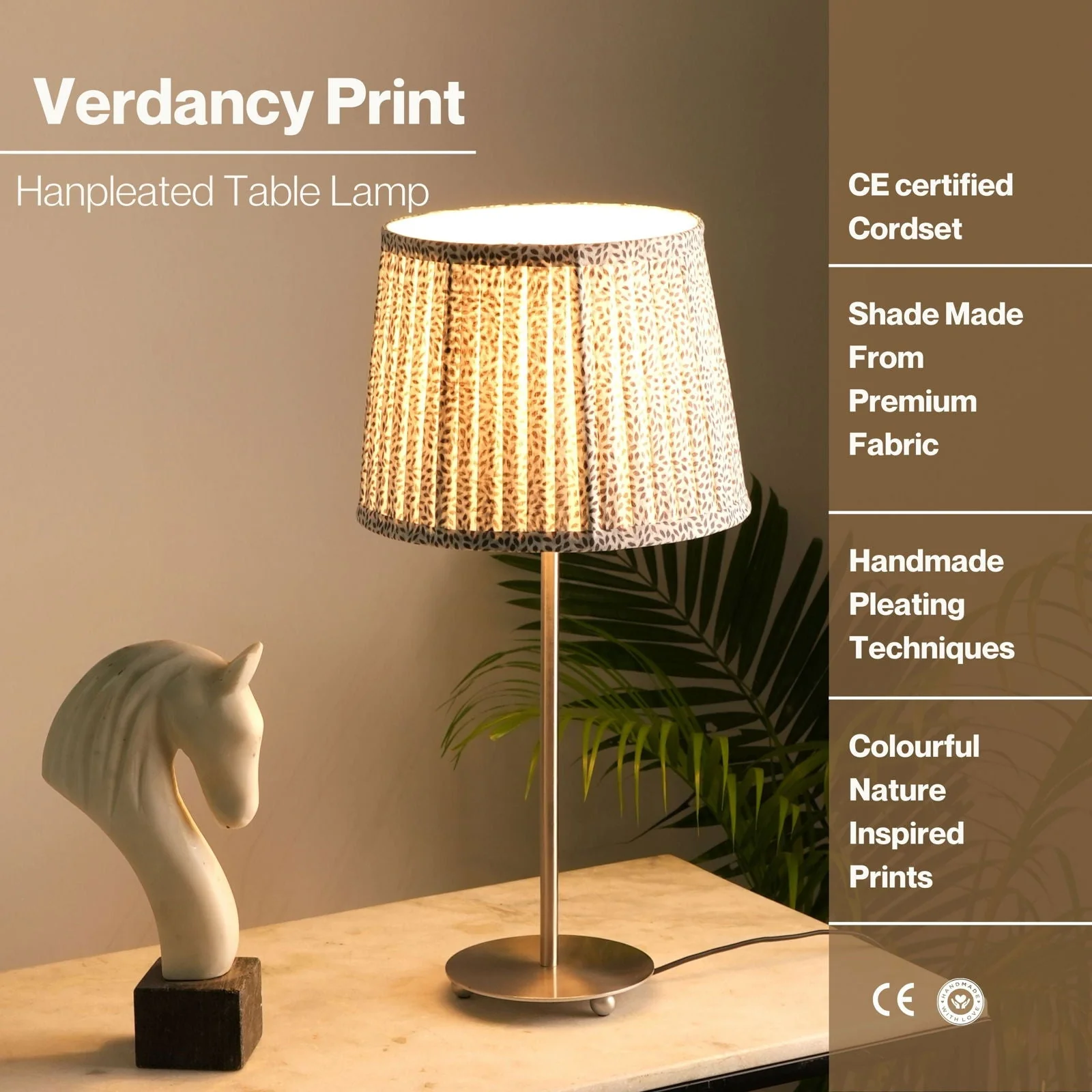 Nordic Night Table Lamp - Indian Block Printing Technique, Made From Cotton Recycled Paper, Premium Matte Finish For Base - Image 4