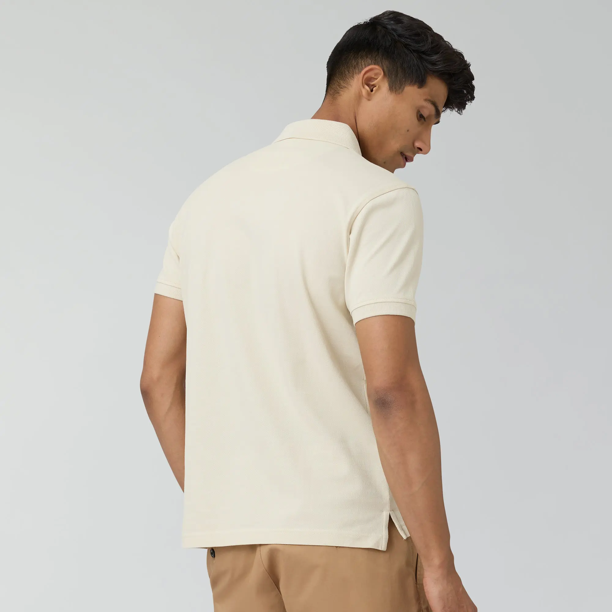 Nova Combed Cotton Polo T-shirts Almond White - Image 4
