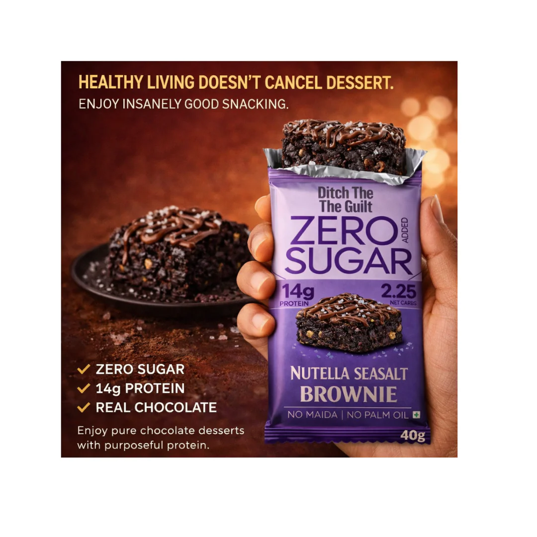 Nutella Protein Brownie • 14g Protein • Sugar Free High Protein Brownies • 40g - Image 4