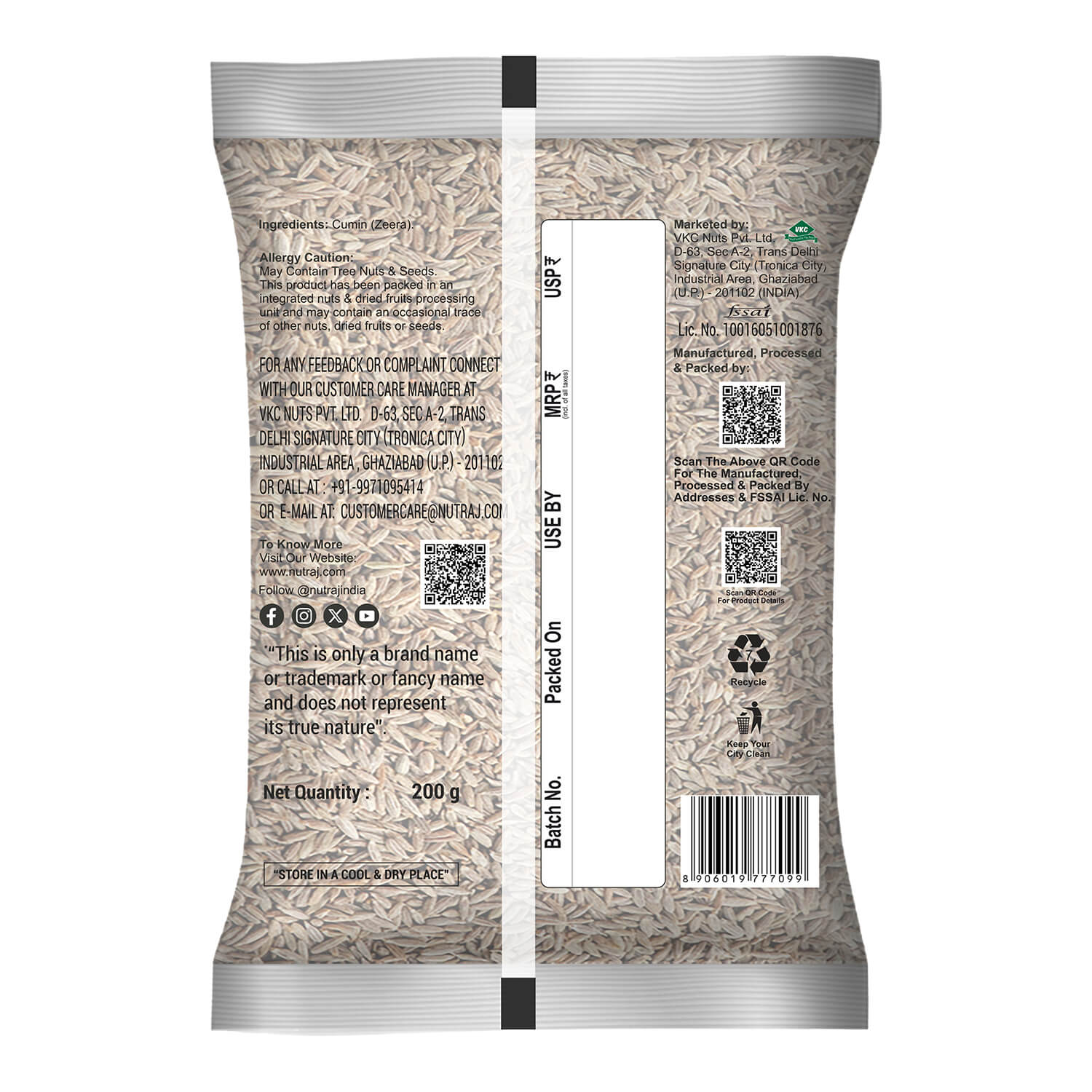 Nutraj Cumin Seeds (Jeera) 200gm - Image 7