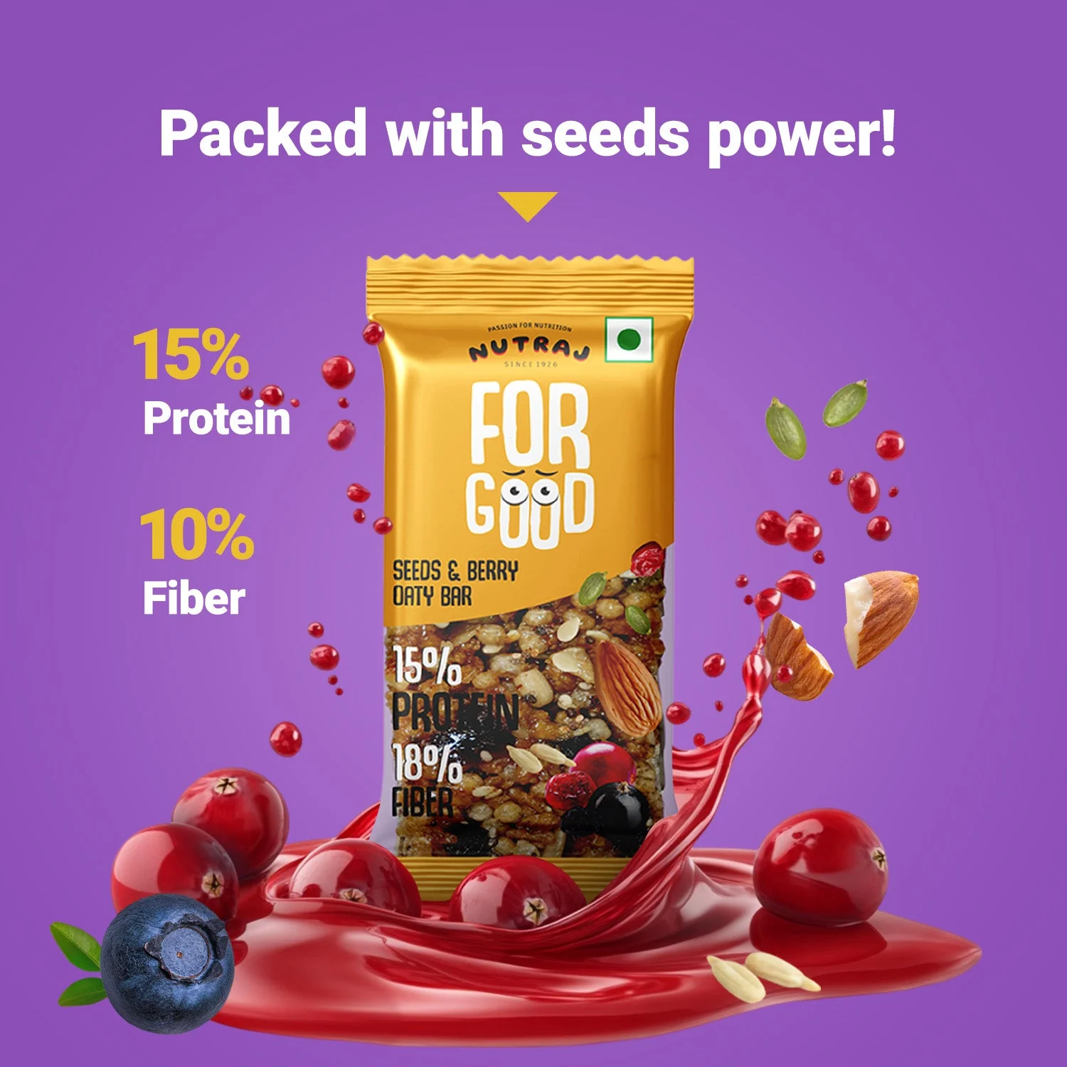 Nutraj For Good Daily Nutrition Protein Energy Nut Bar 100g (25g x 4 Bars) - Image 3