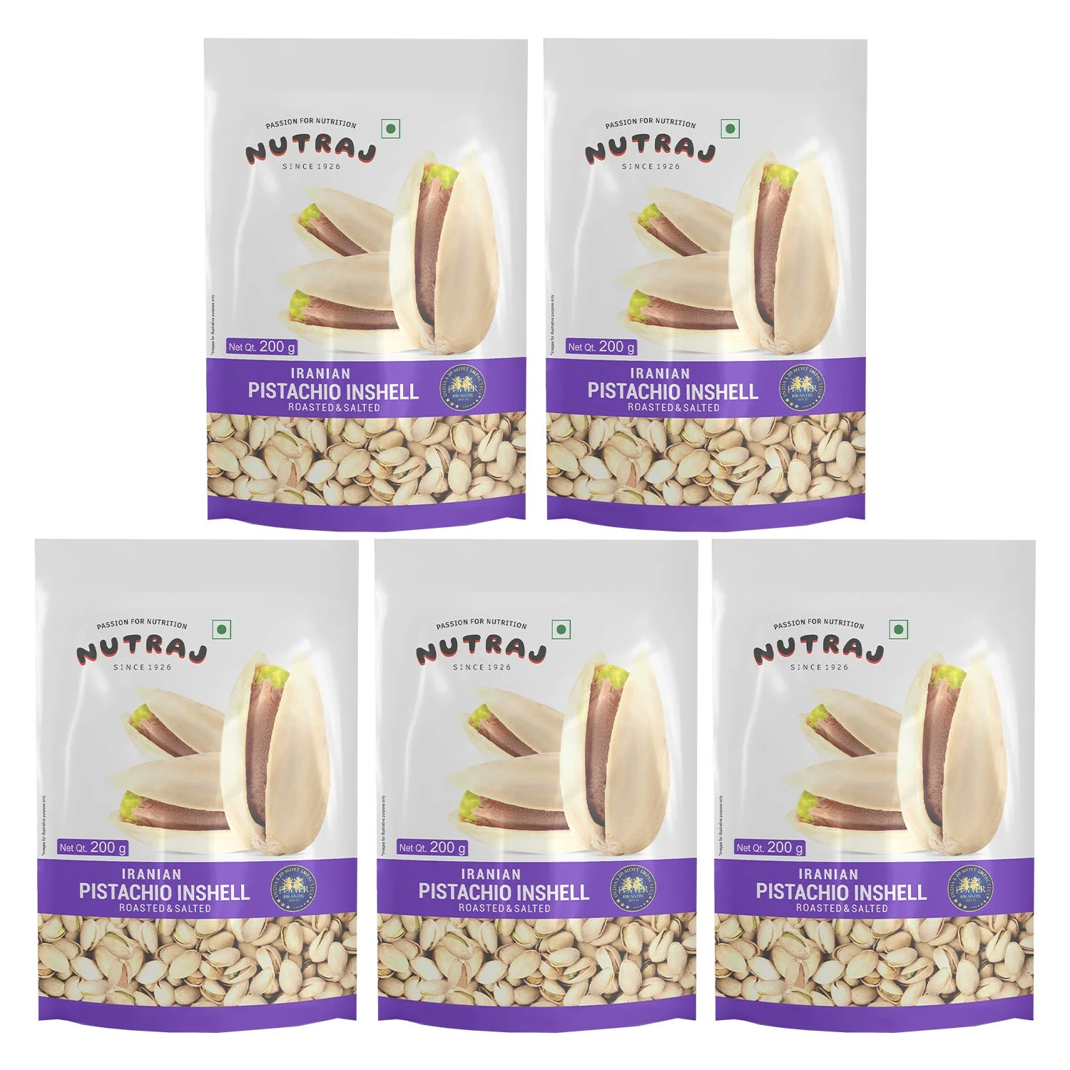 Nutraj Iranian Roasted & Salted Pistachios Inshell (Pista) 200gm - Image 25