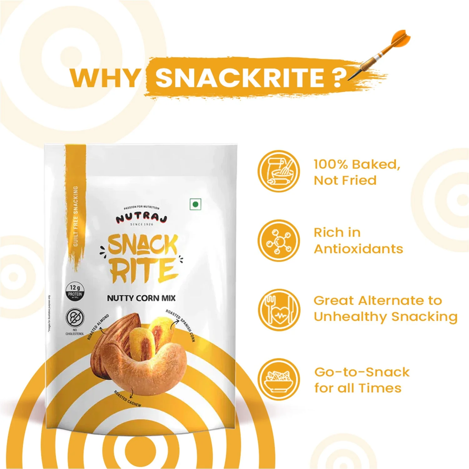 Nutraj Snackrite Nutty Corn Mix 150gm - Image 5