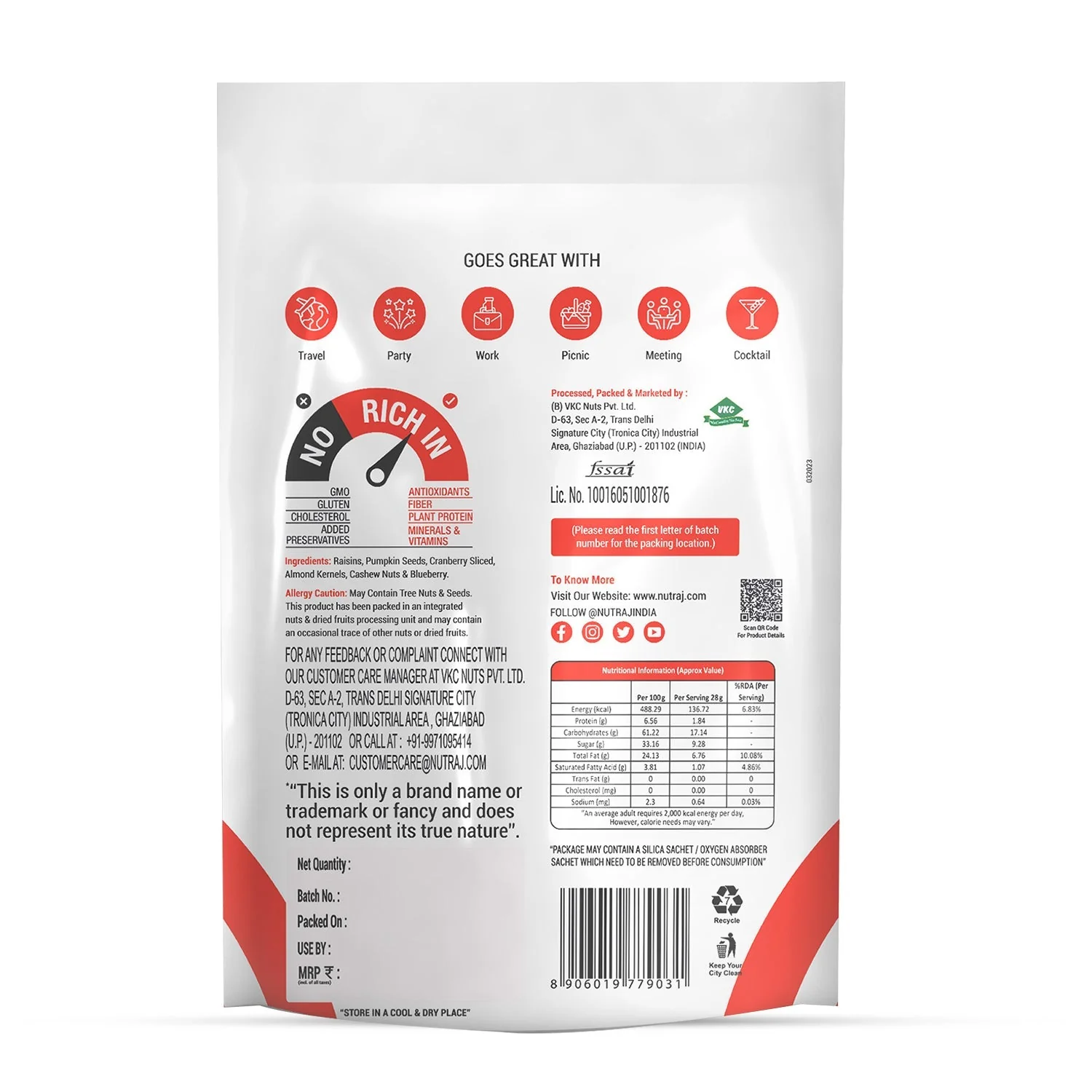 Nutraj Snackrite Sports Mix 150gm - Image 3