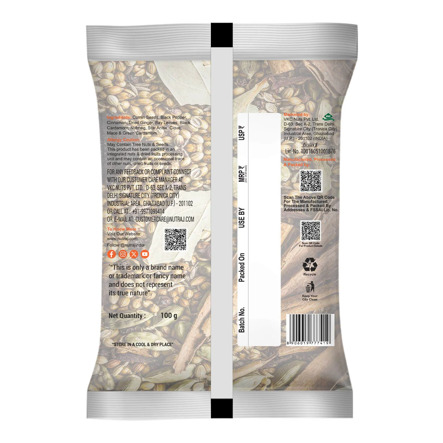 Nutraj Whole Garam Masala (Khada Masala) 100gm - Image 7