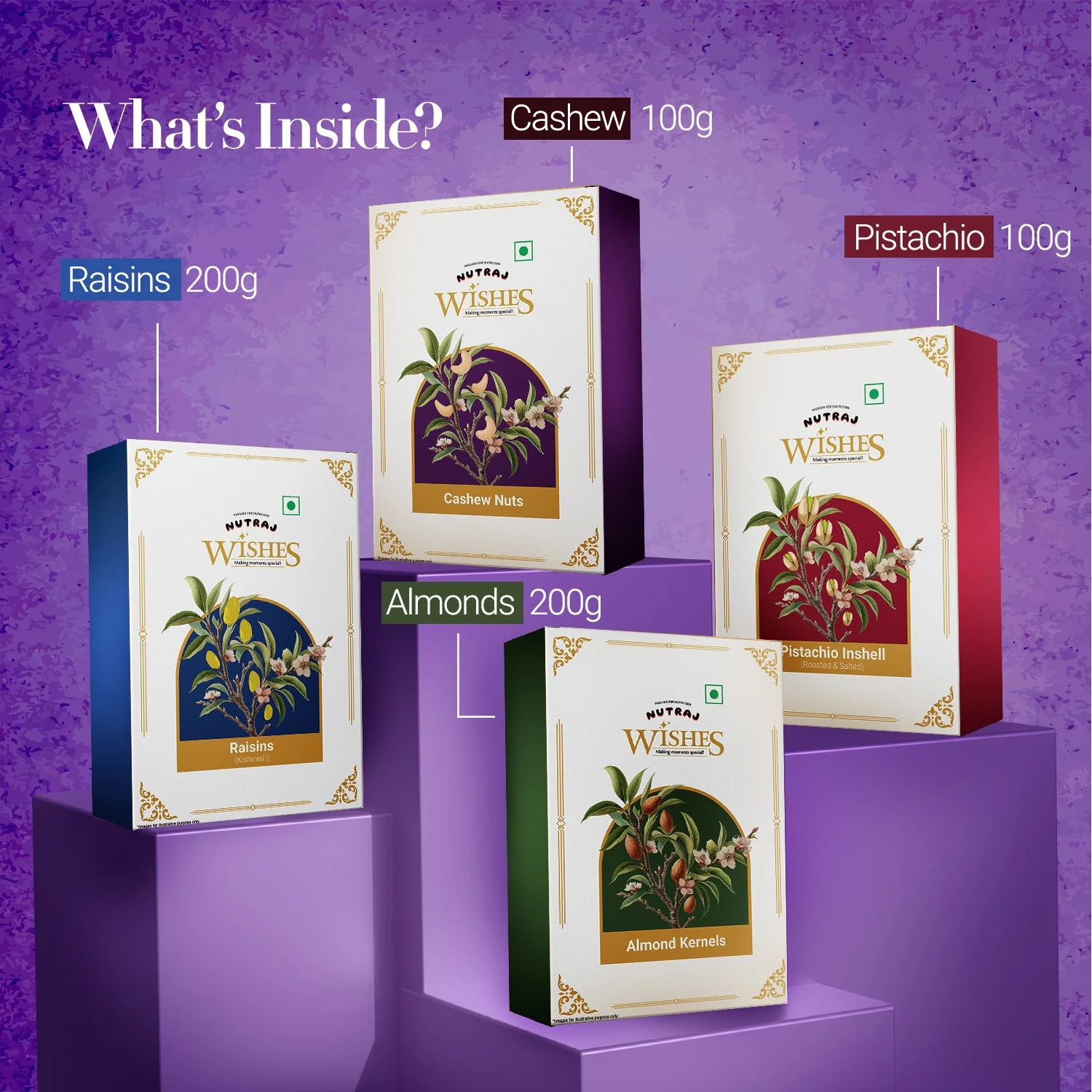 Nutraj Wishes Floral Majesty 600g Diwali Gift Box | GB-79 - Image 2