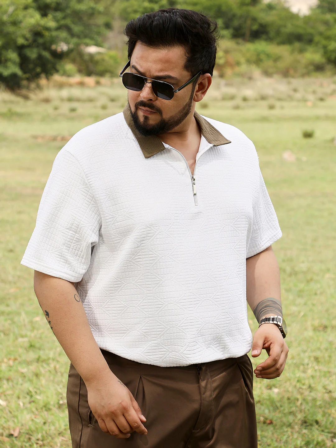 Oblique-Block Polo T-Shirt - Image 12