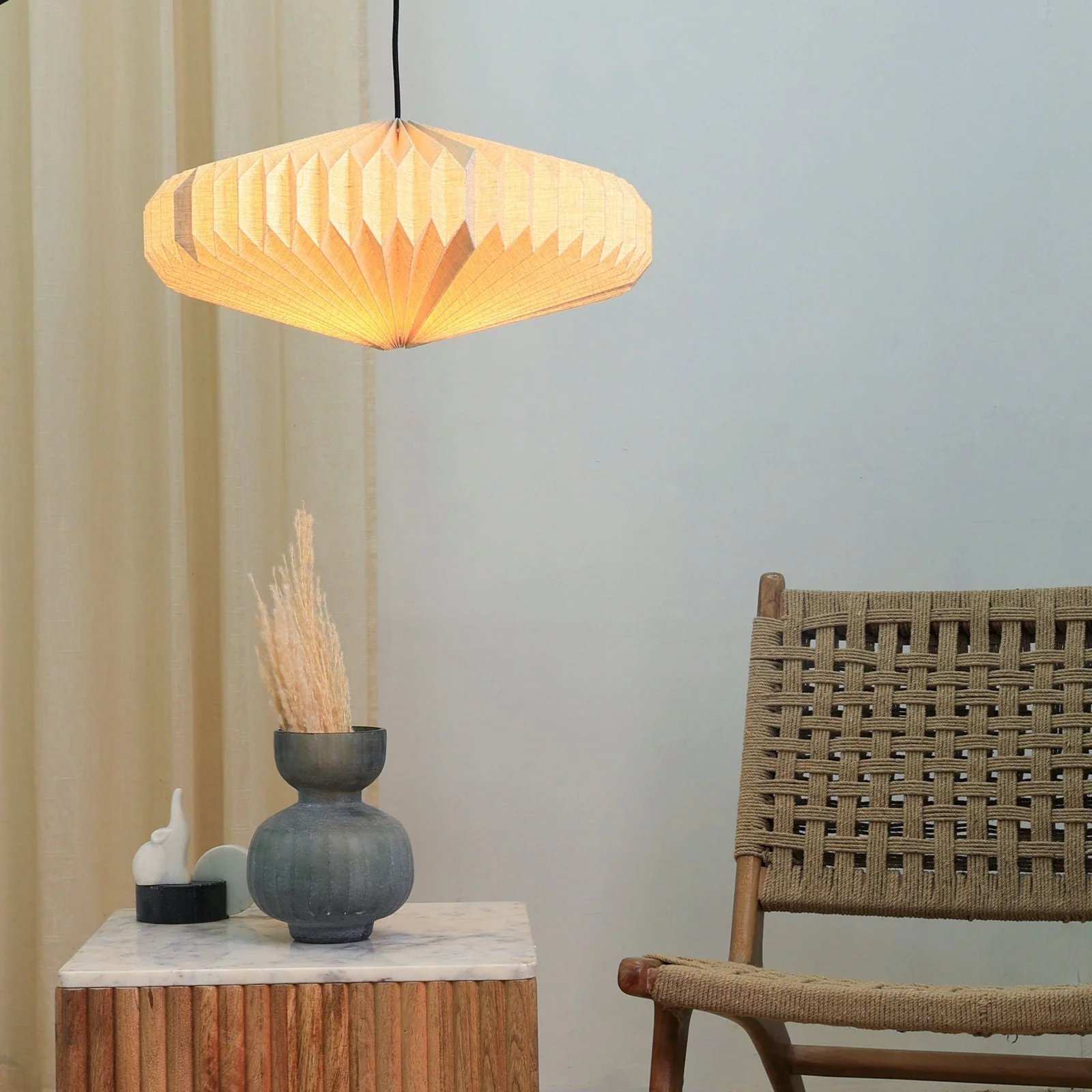 Oblong 2 - Linen Pendant Lamp - Image 7