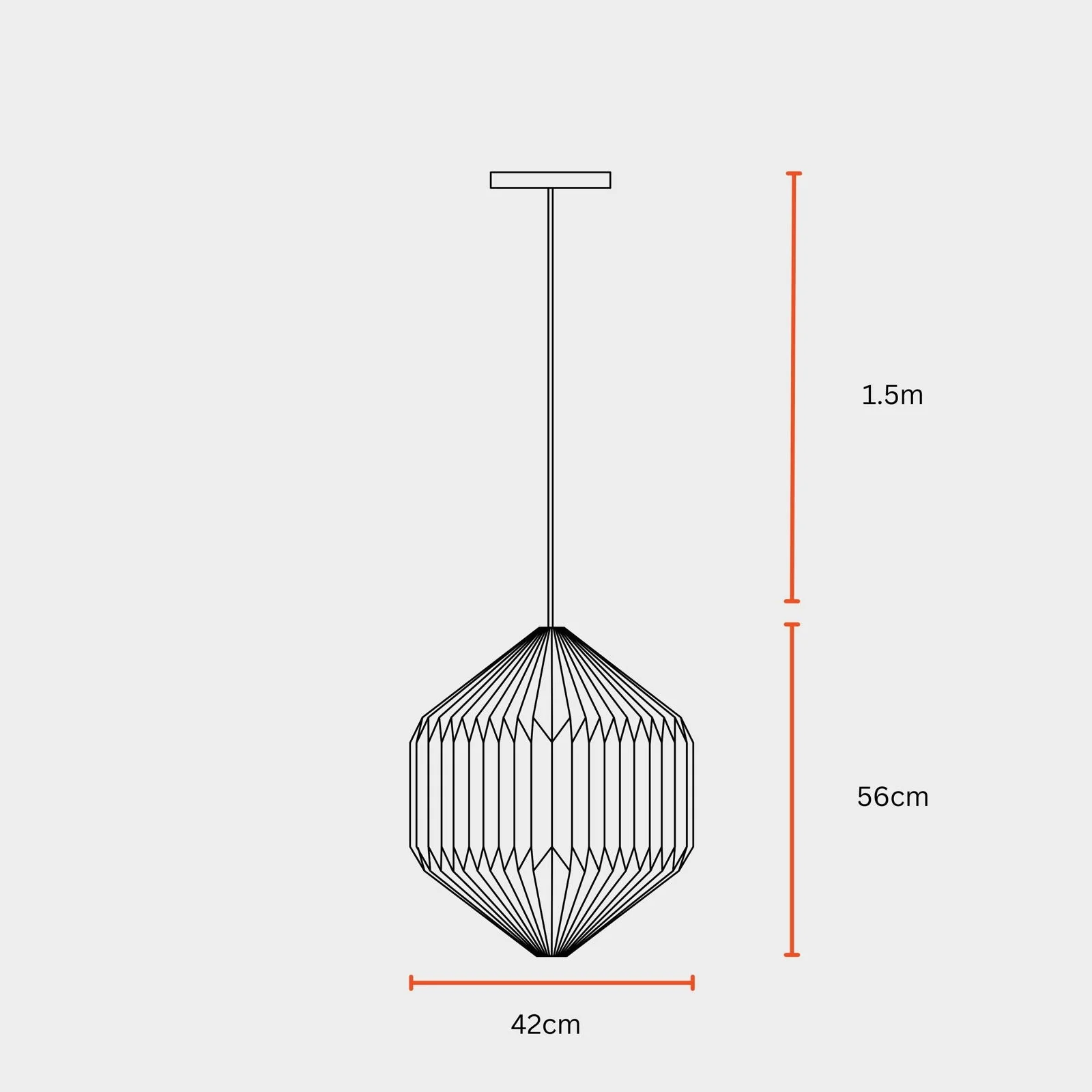 Oblong Origami Pendant Lamp - Image 6
