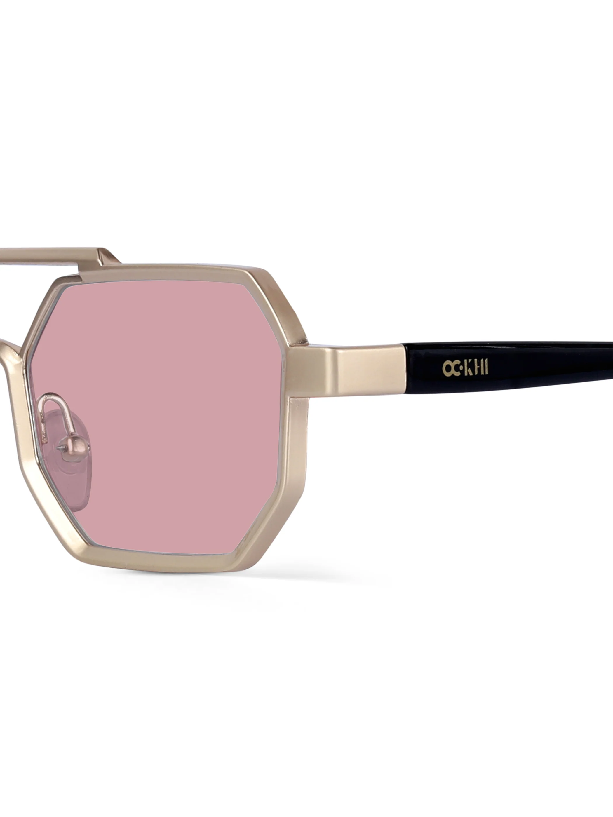 Ockhi Exhale Pink Hexagonal Sunglasses - Image 2