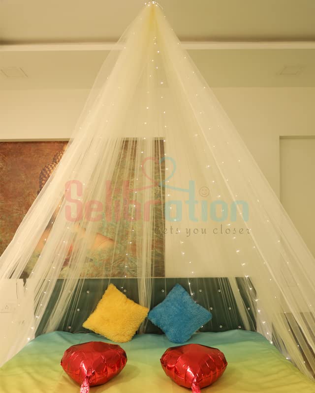 Off White Color Decoration Net Cabana Tent  (With 10M Led Light) - Image 2