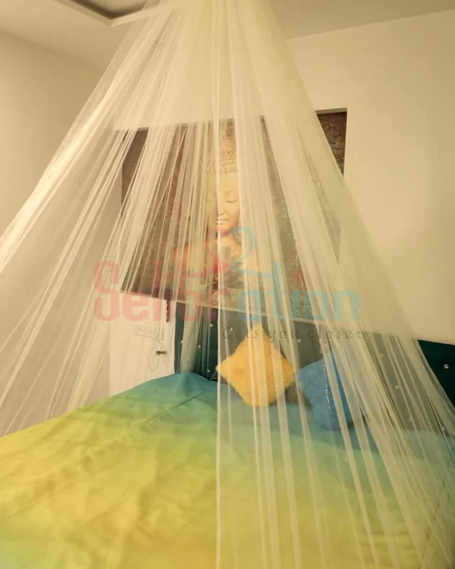 Off White Color Decoration Net Cabana Tent  (With 10M Led Light) - Image 3