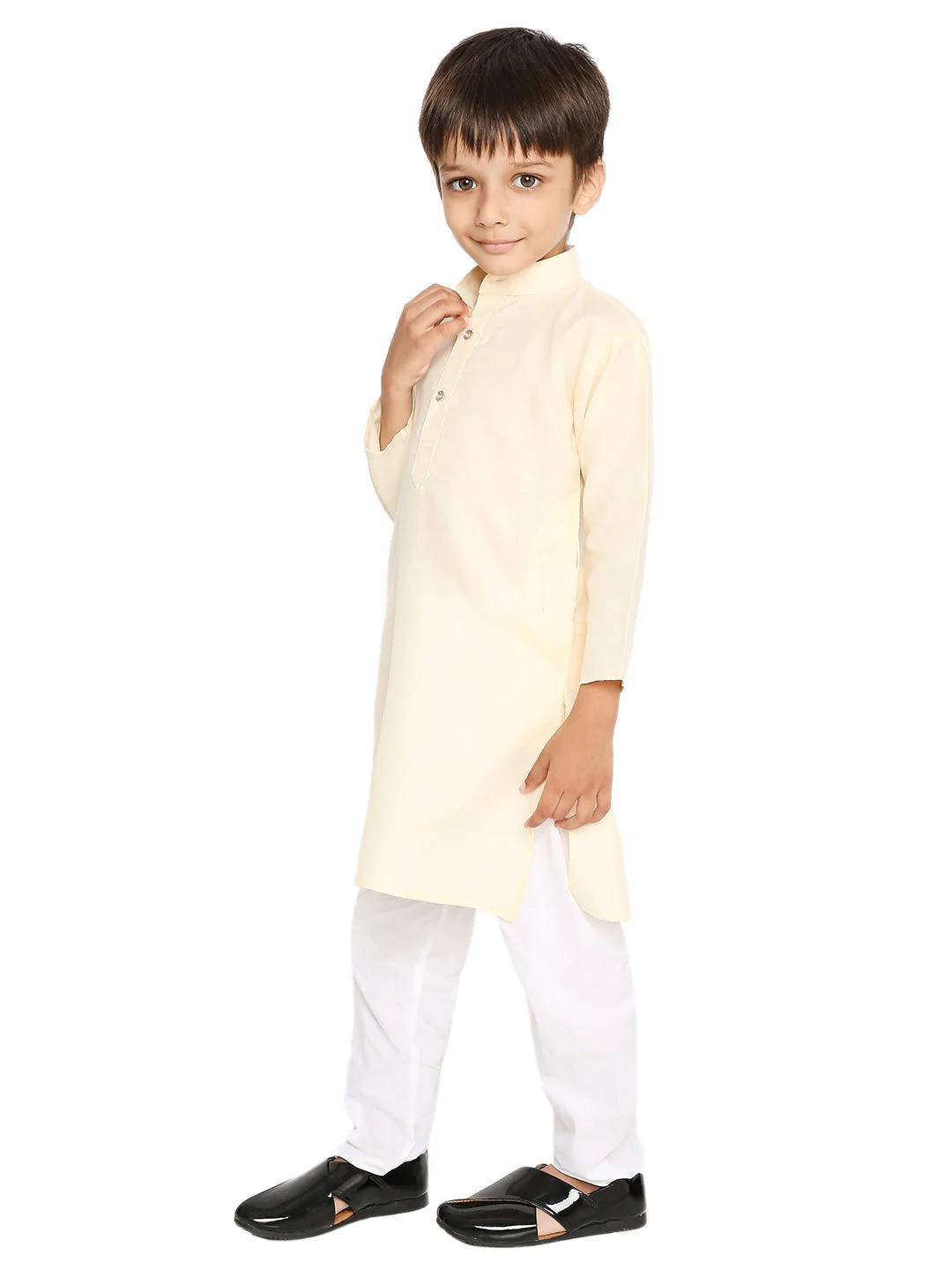Off-White Cotton Blend Kurta - Image 3