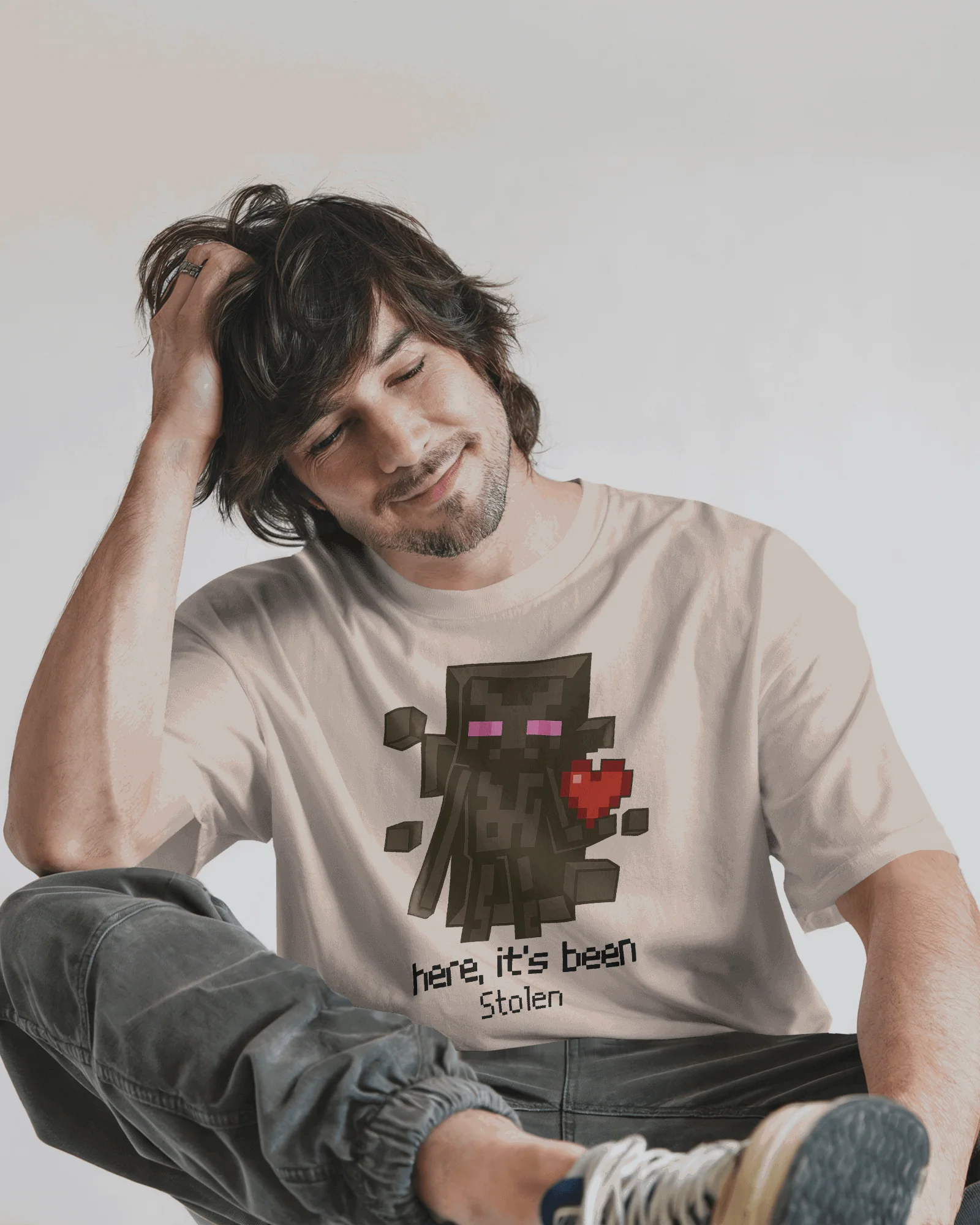 Off white Enderman Graphic printed Oversized Tshirt - Image 2