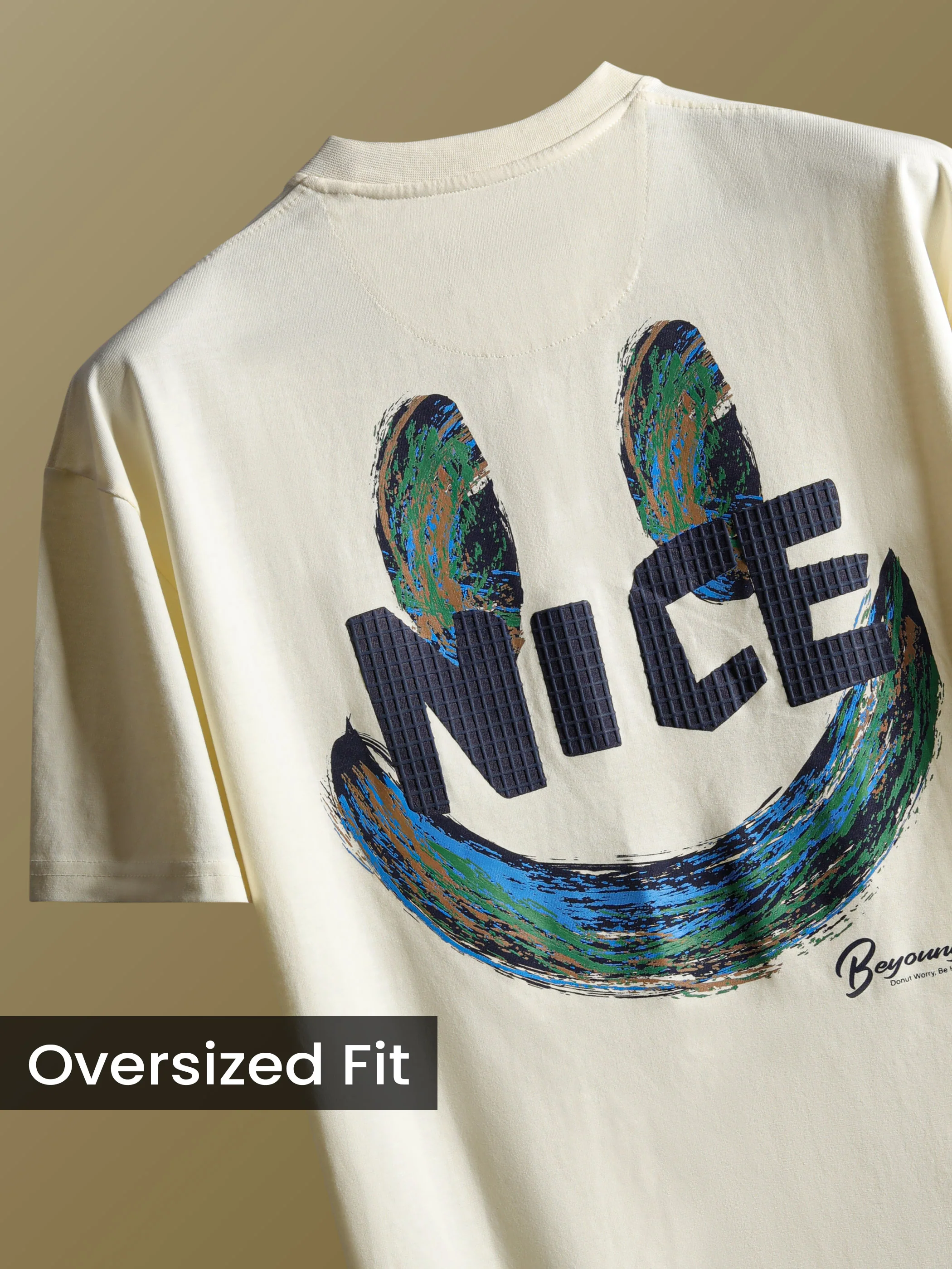 Off White Smiley Rubber Printed T-shirt - Image 2