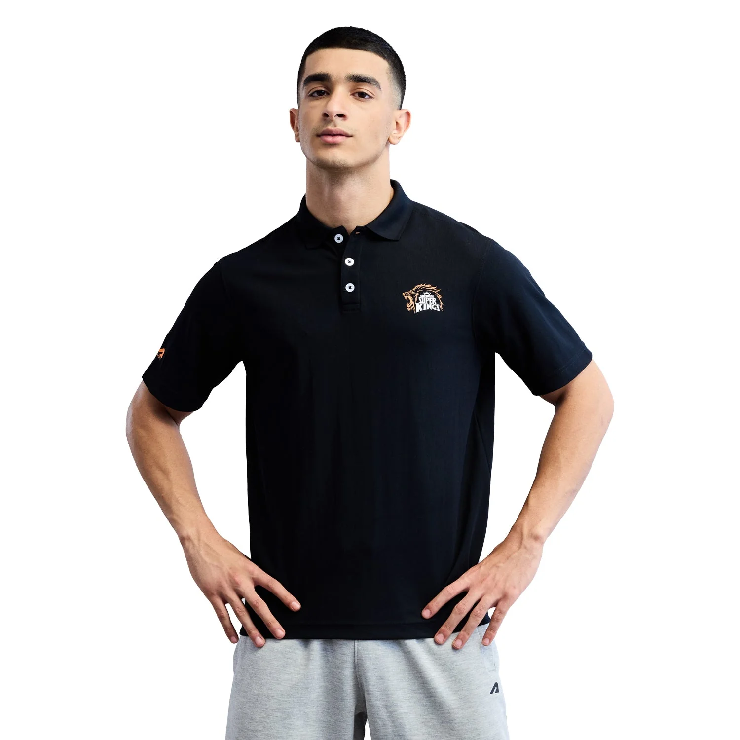 Official CSK Mens Polo T-shirt - Black - Image 2