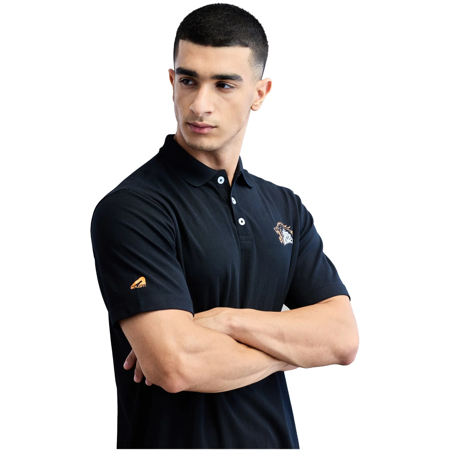 Official CSK Mens Polo T-shirt - Black - Image 3