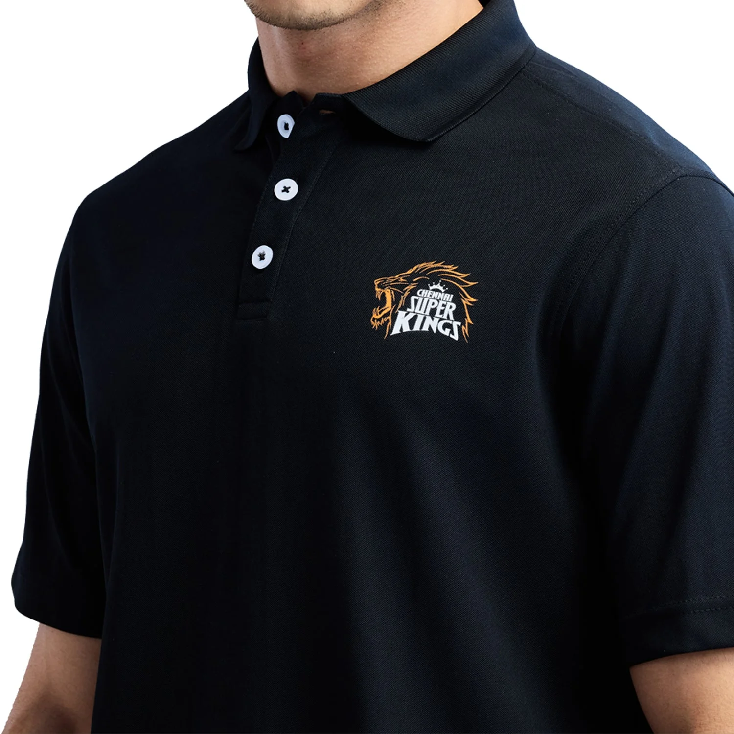 Official CSK Mens Polo T-shirt - Black - Image 5