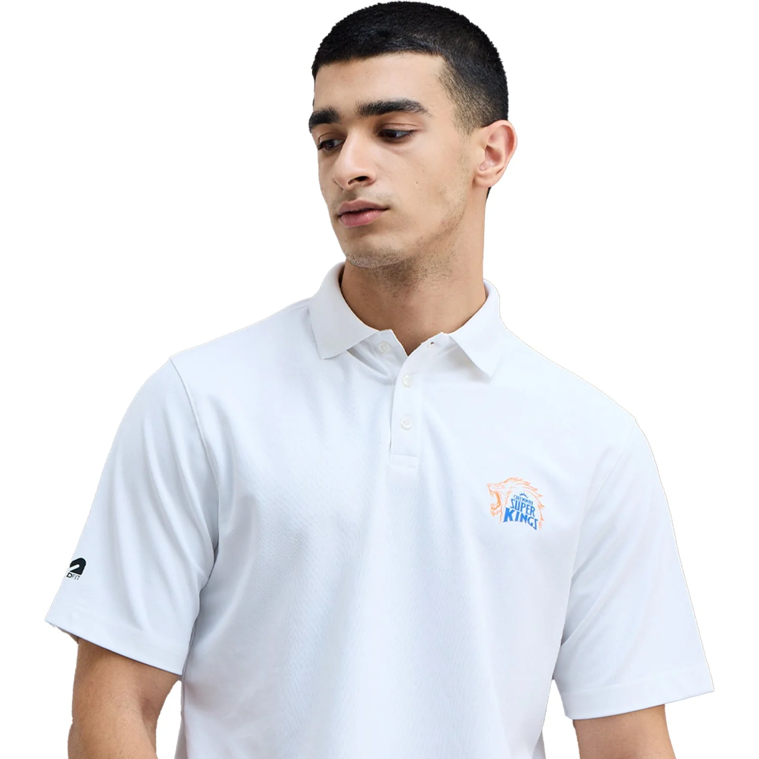 Official CSK Mens Polo T-shirt - White - Image 3