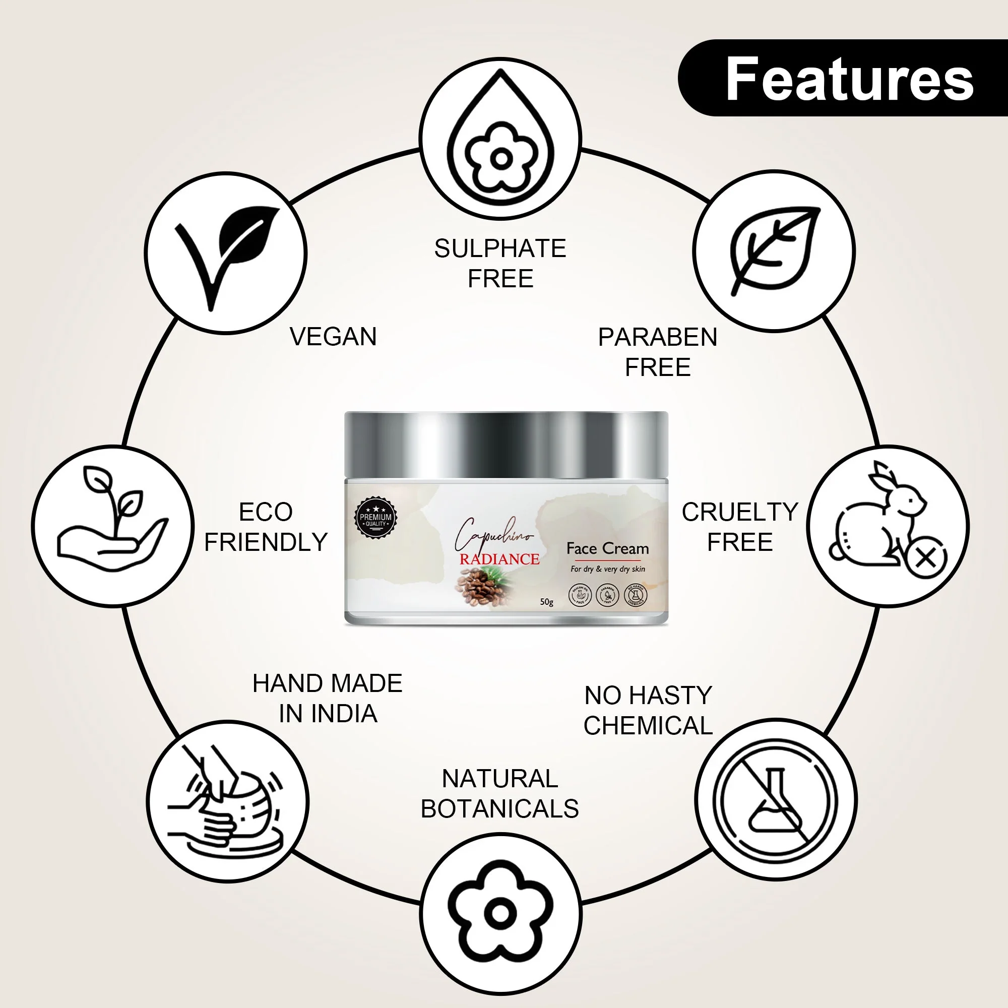 OG BEAUTY Cappuccino Radiance Face Cream 50 GM - Image 3