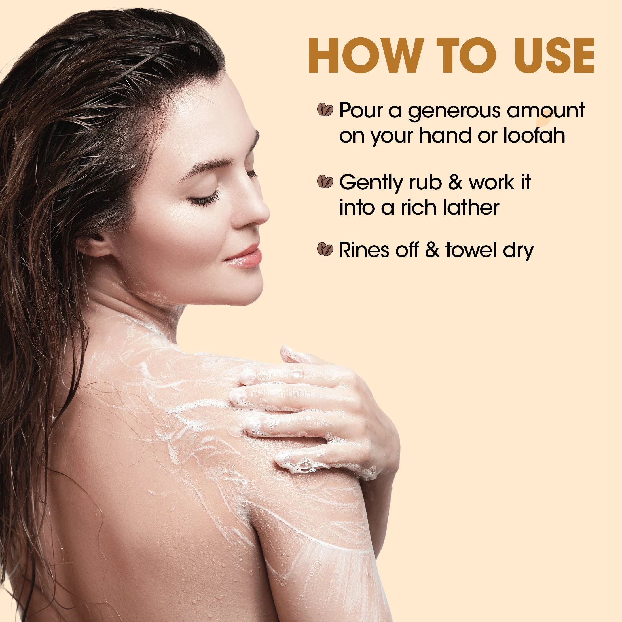 OG BEAUTY Capuchino Radiance Deep Cleansing Shower Gel 300ml - Image 3