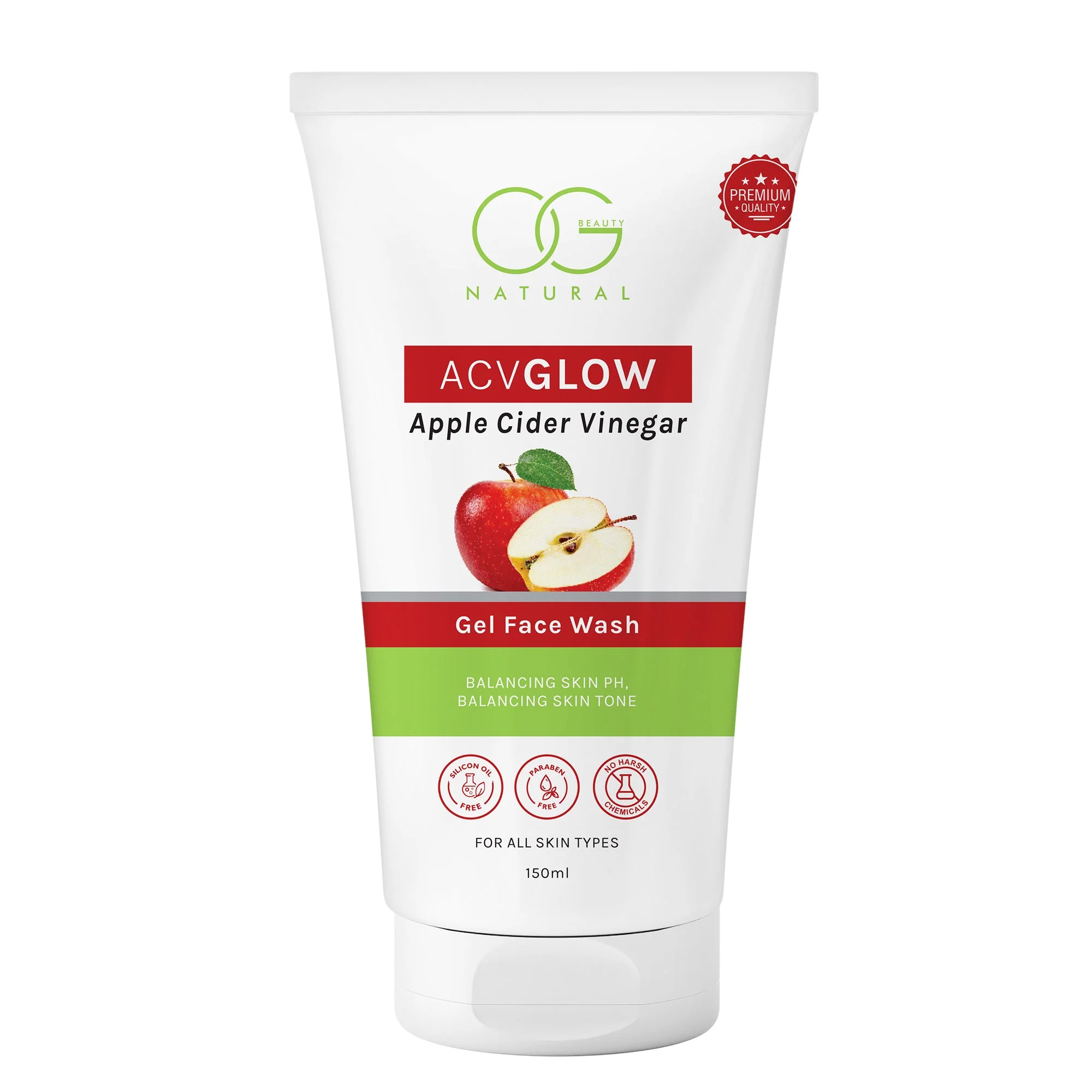 OG BEAUTY Natural ACVGLOW Apple Cider Vinegar Gel Face Wash 150 ML - Image 13