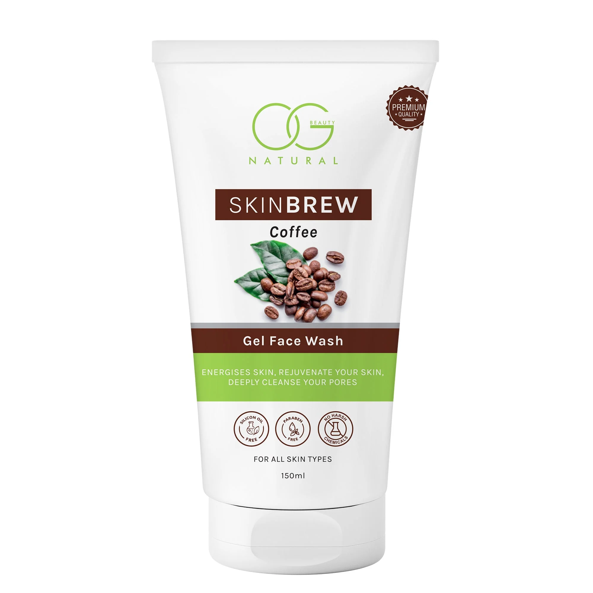 OG BEAUTY Natural Skinbrew Coffee Gel Face Wash 150 ML - Image 12