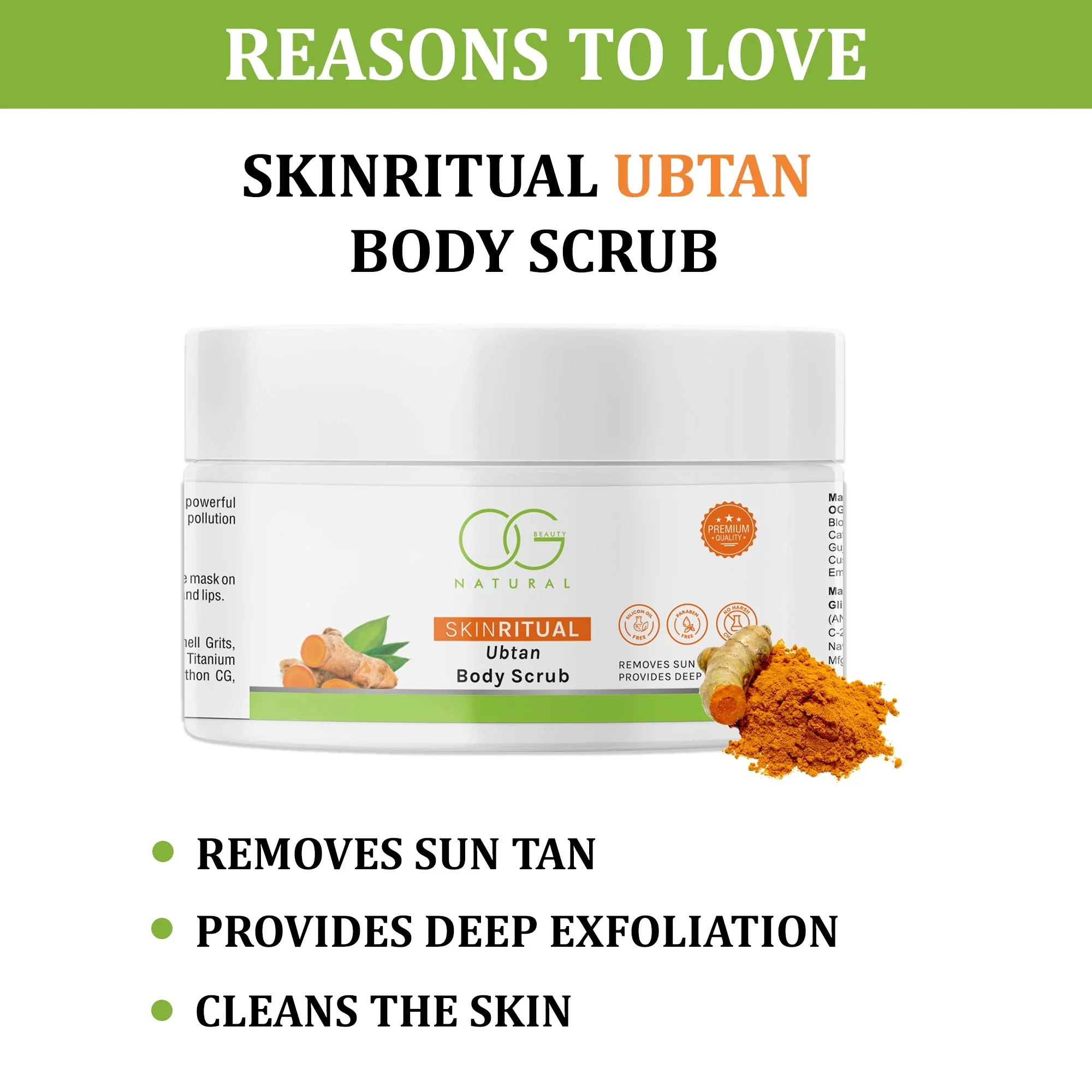 OG BEAUTY Natural Skinritual Ubtan Body Scrub 200ml - Image 2