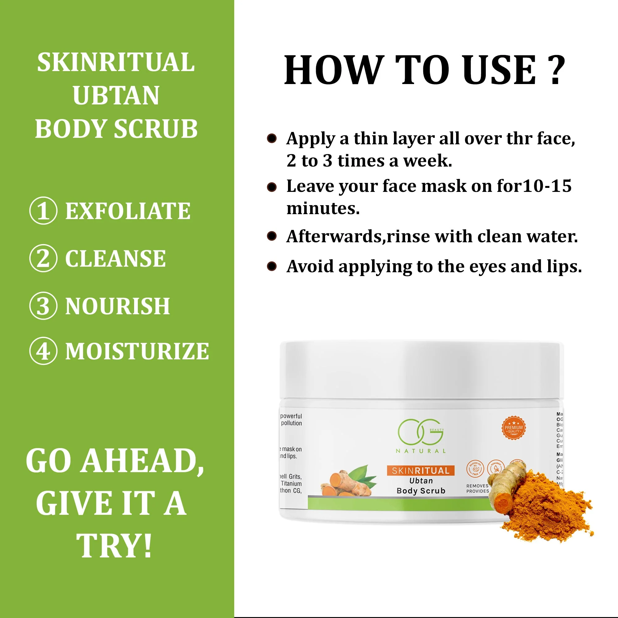 OG BEAUTY Natural Skinritual Ubtan Body Scrub 200ml - Image 5