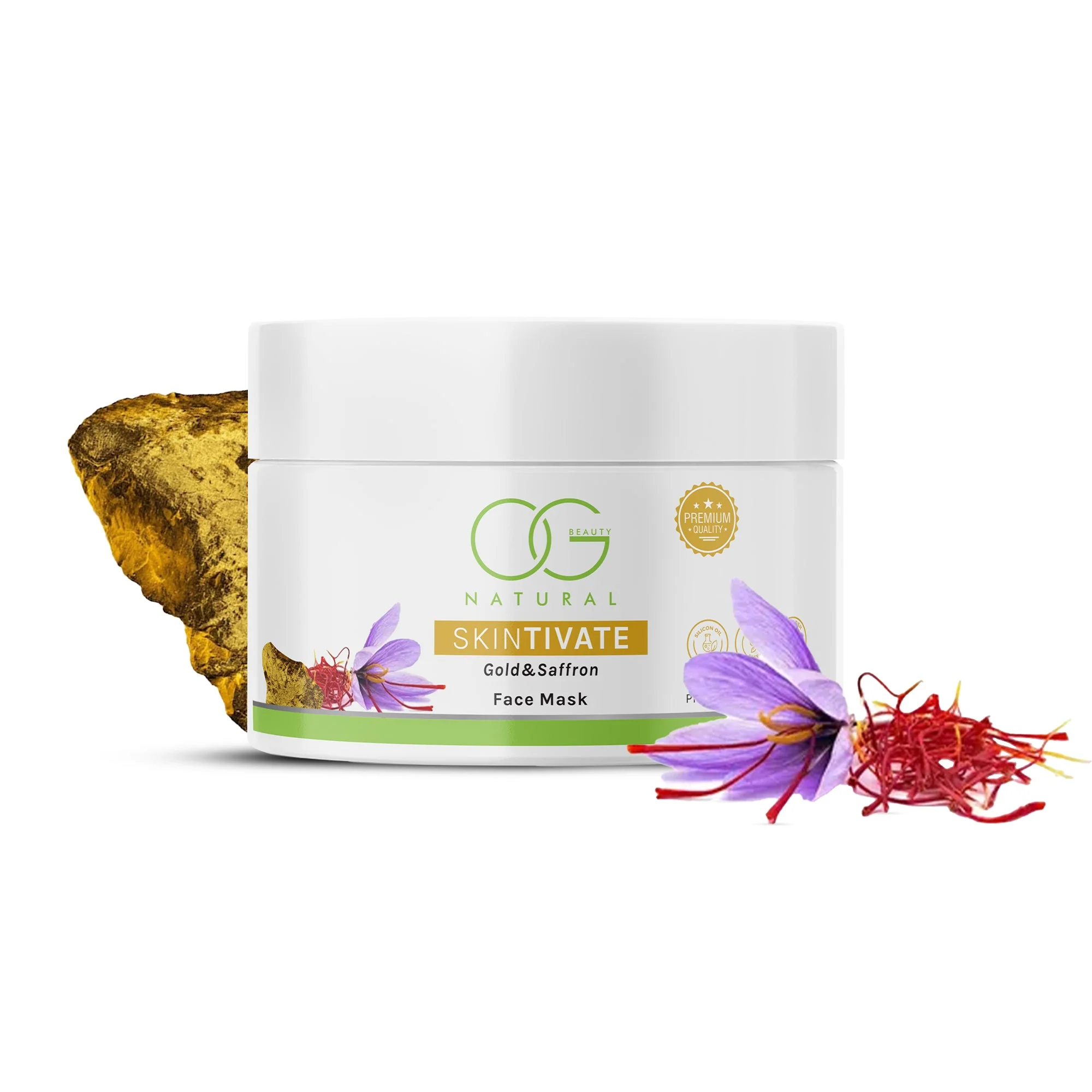 OG BEAUTY Natural Skintivate Gold & Saffron Face Mask 125g - Image 2