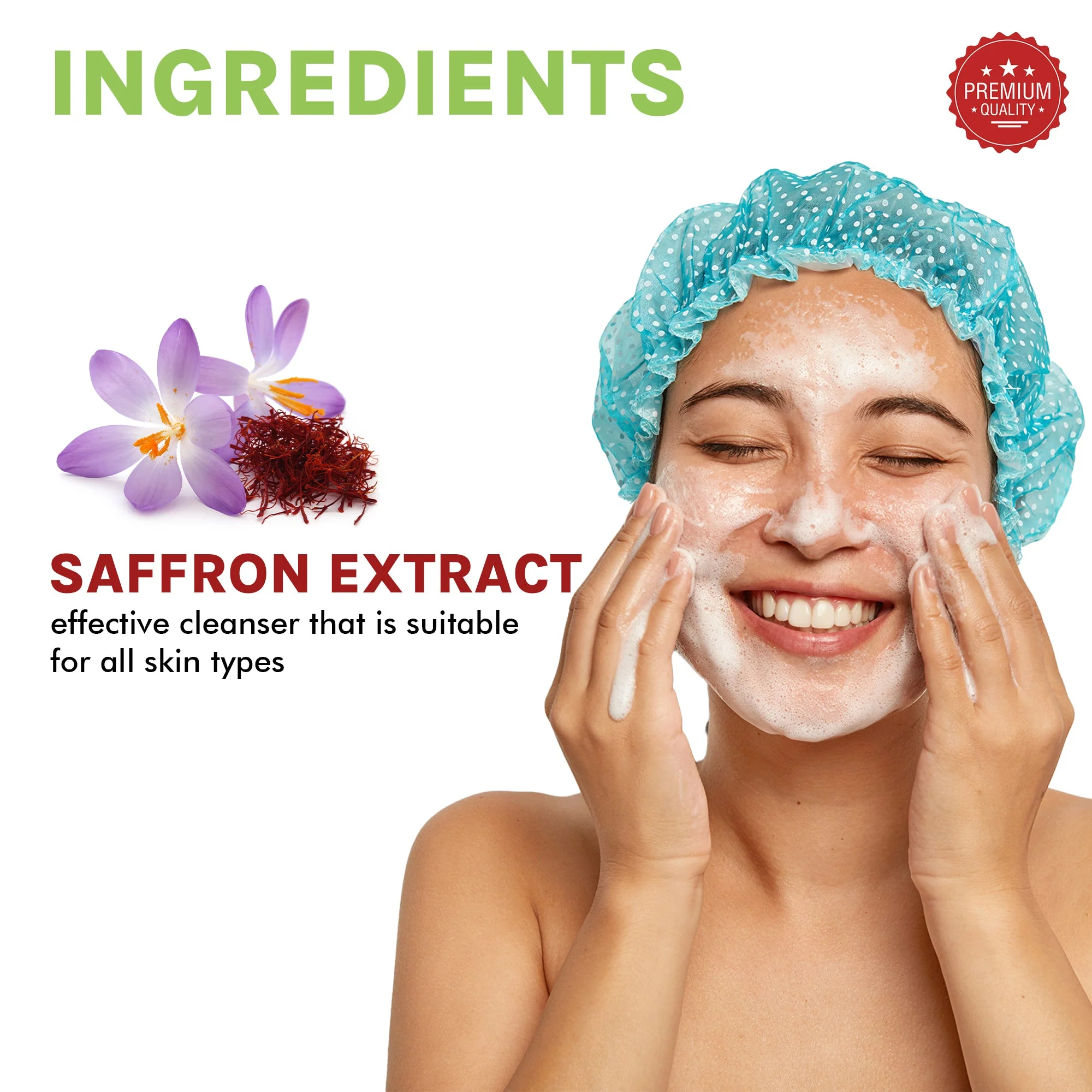 OG BEAUTY Natural Skintivate Saffron Foaming Face Wash 150 Ml - Image 3