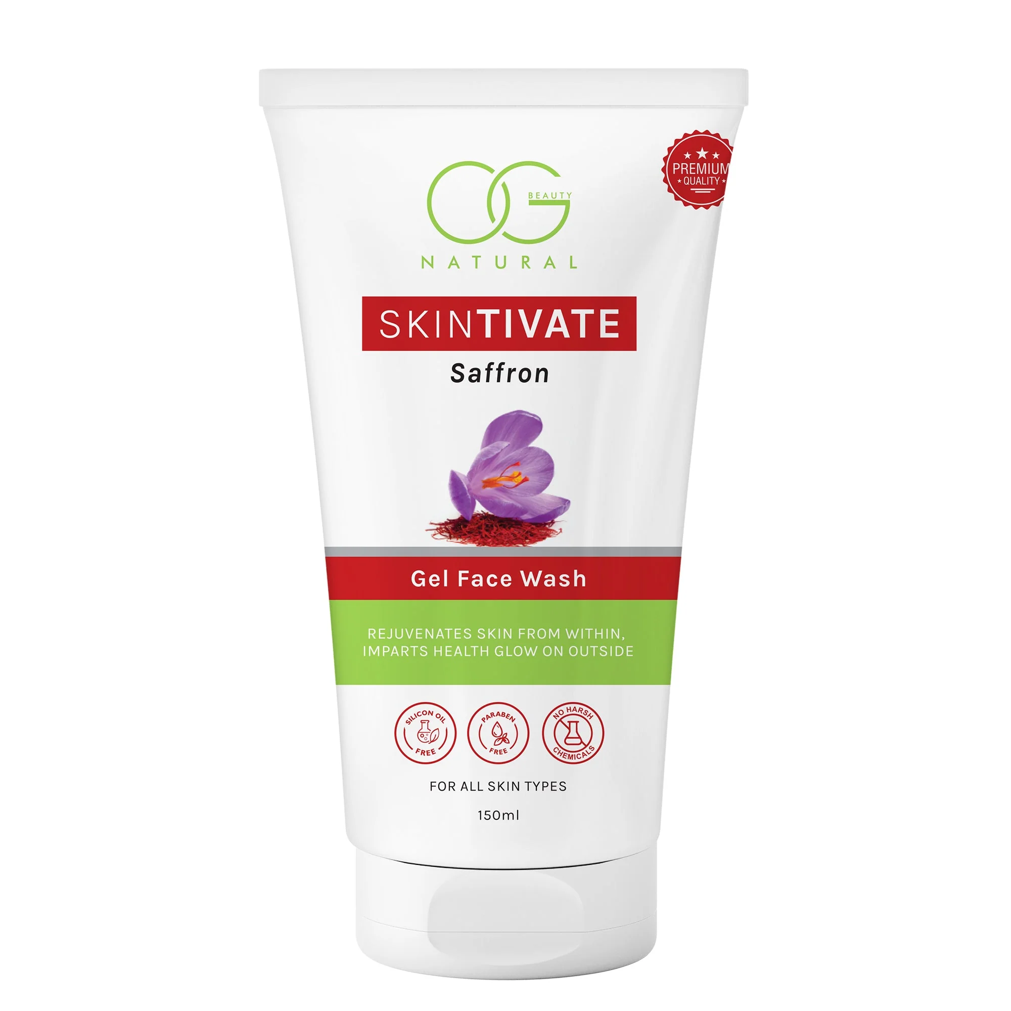 OG BEAUTY Natural Skintivate Saffron Gel Face Wash 150 ML - Image 8