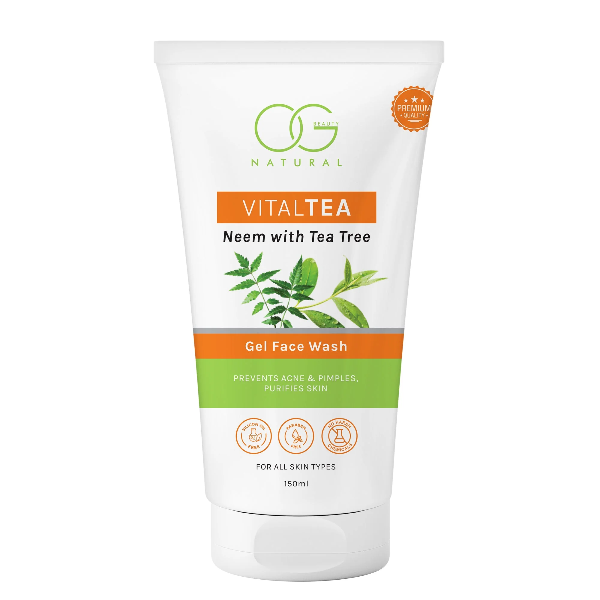 OG BEAUTY Natural Vitaltea Neem With Tea Tree Gel Face Wash 150 ML - Image 17