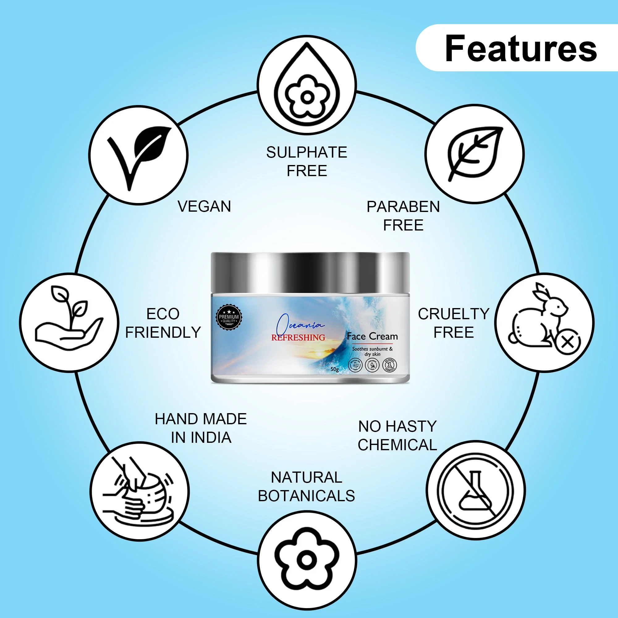OG BEAUTY Oceania Refreshing Face Cream 50 GM - Image 3