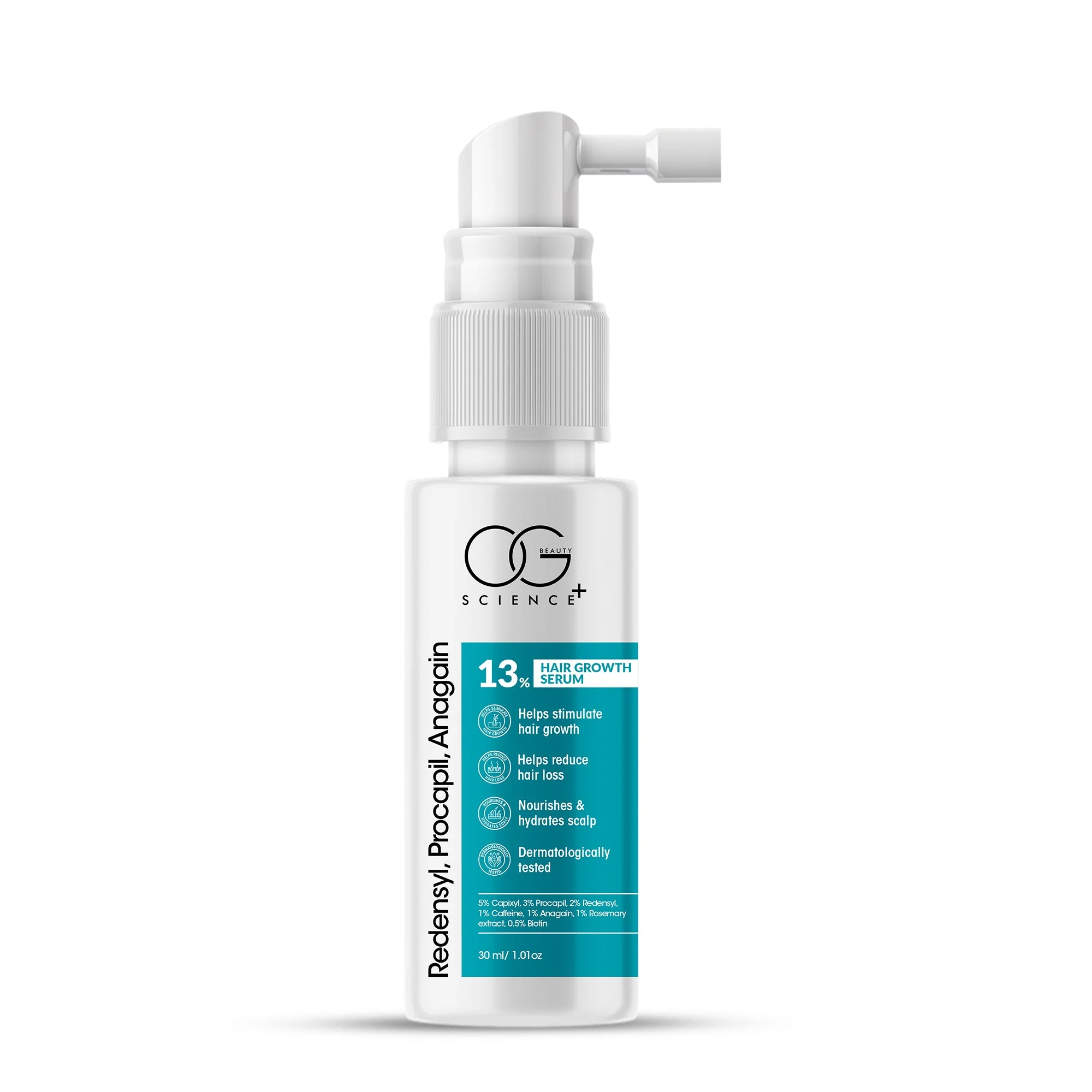 OG BEAUTY SCIENCE+ Hair Growth Serum, 5% Capixyl, 3% Procapil, 2% Redensyl, Biotin & Caffeine, Reduces Hair Fall, 30ml - Image 8