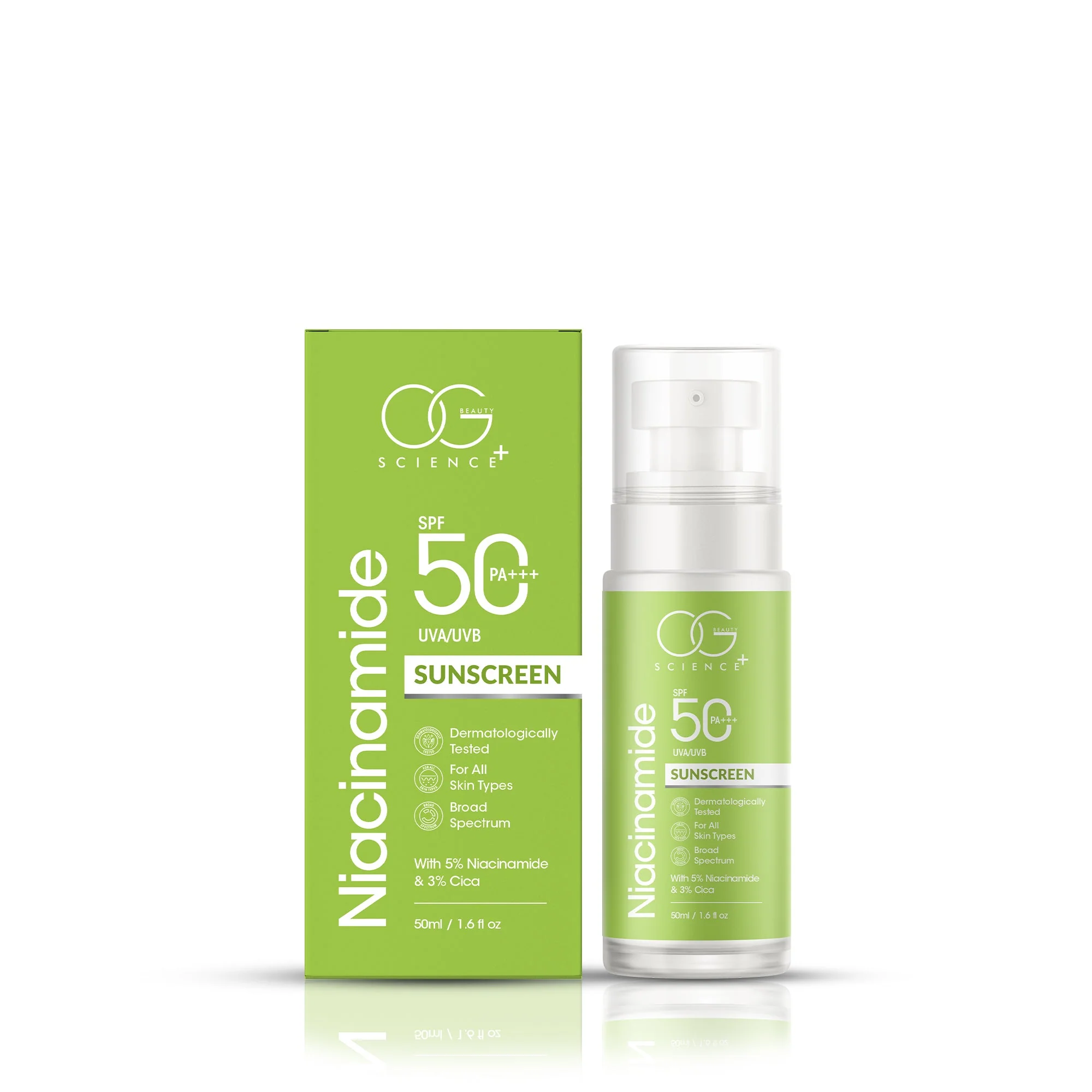 OG BEAUTY Science SPF 50 PA+++ Sunscreen with Niacinamide & Cica - Dermatologically Tested - Broad Spectrum 50 Ml - Image 30