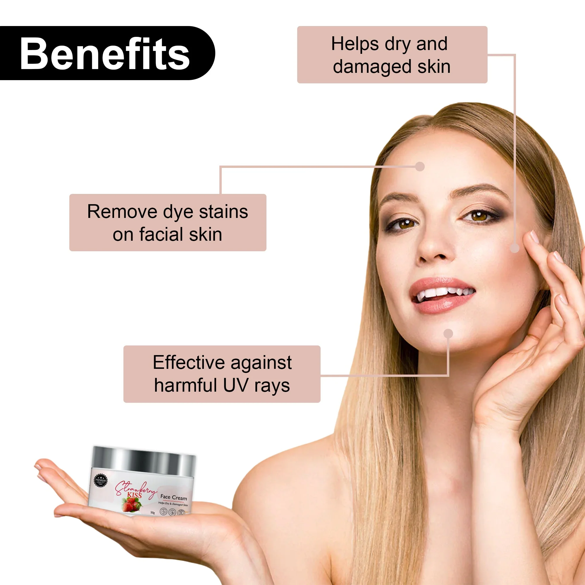 OG BEAUTY Strawberry Kiss Face Cream 50 GM - Image 2