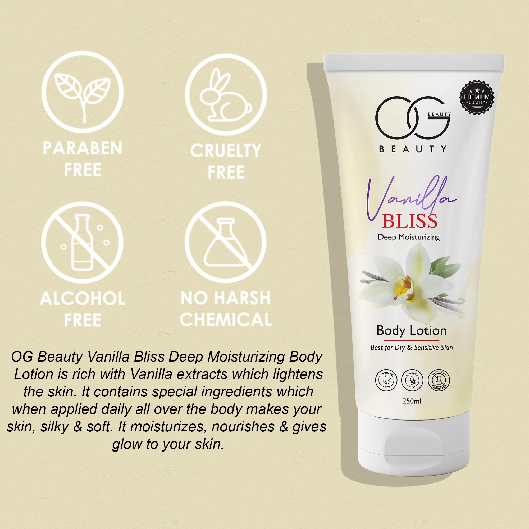 OG BEAUTY Vanilla Bliss Body lotion 250 ML - Image 5