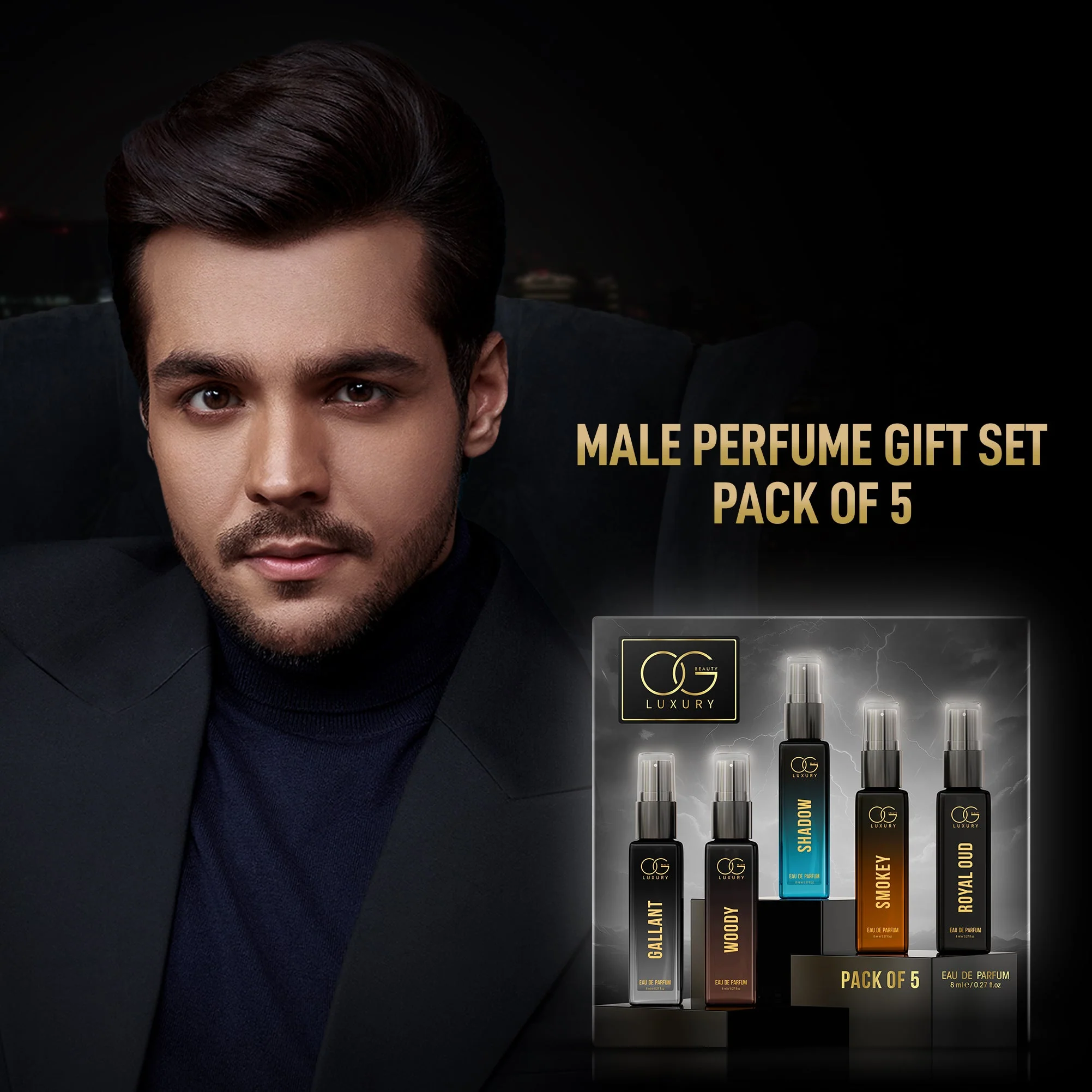 OG Luxury Perfume Gift Set for Men | 5 Eau De Parfum Scents (5 x 8ml) | Long-Lasting & Travel-Friendly - Image 2