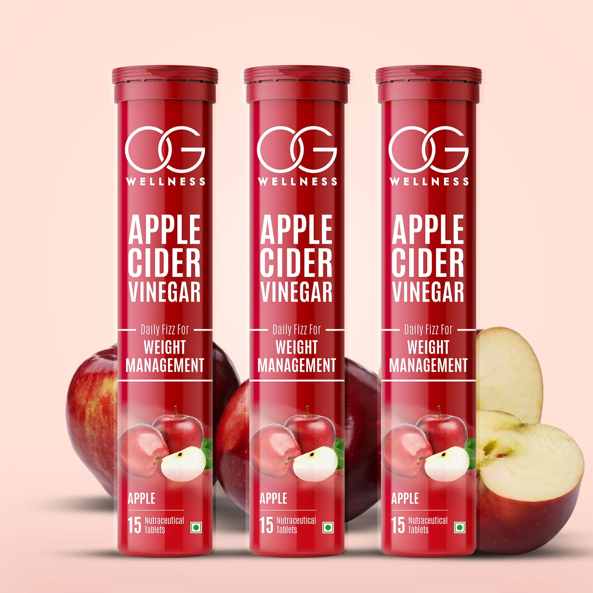 OG Wellness Apple Cider Vinegar Effervescent Tablets for Weight Loss - Red Apple Flavor - Image 9