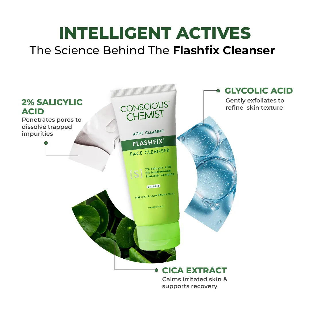 Oil Control & Acne Clearing Exfoliating Face Wash | AHA, BHA & CICA Extract | 100 ml | Sale - Image 3