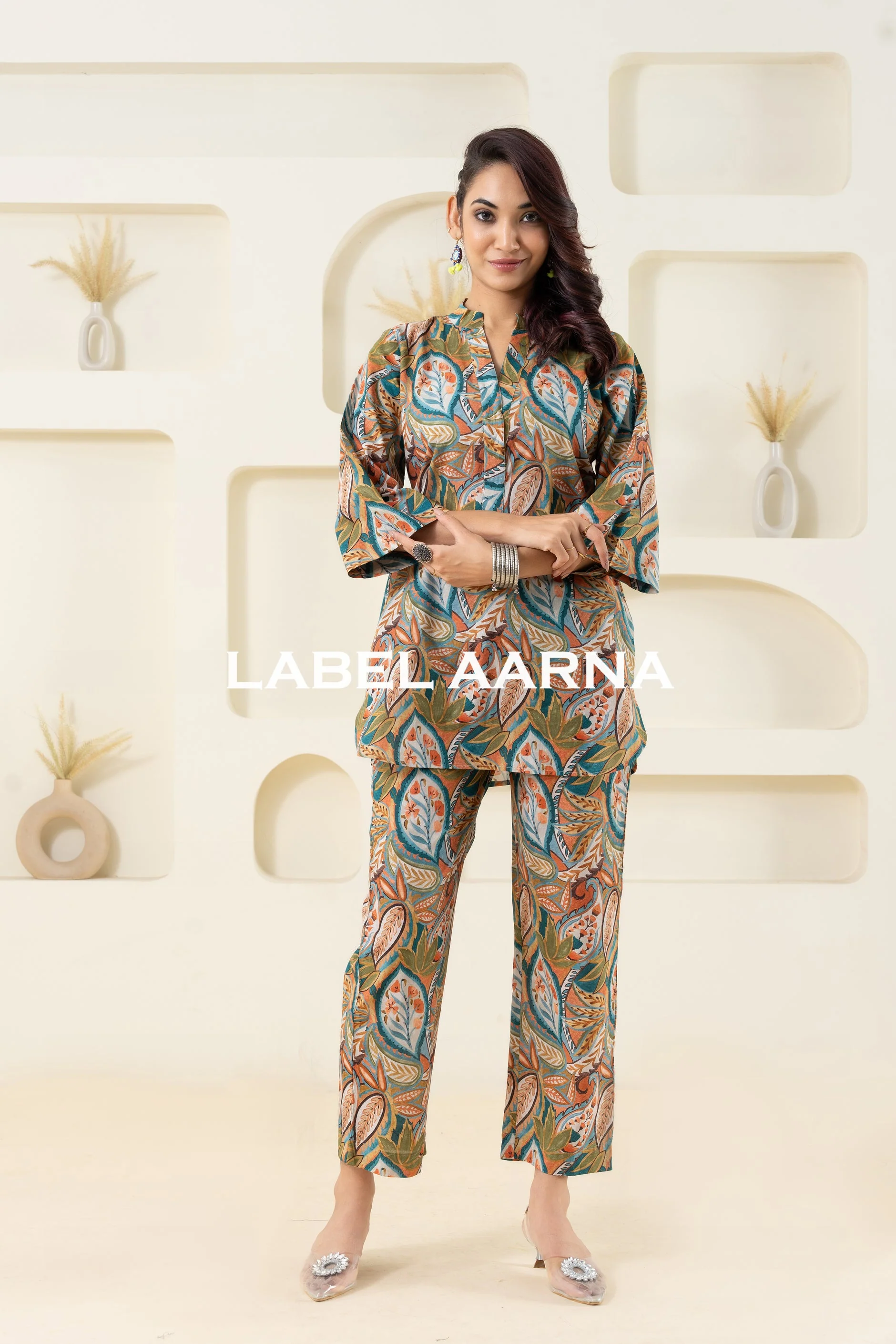 Olive Green Pure Cotton Printed Co-Ord Set