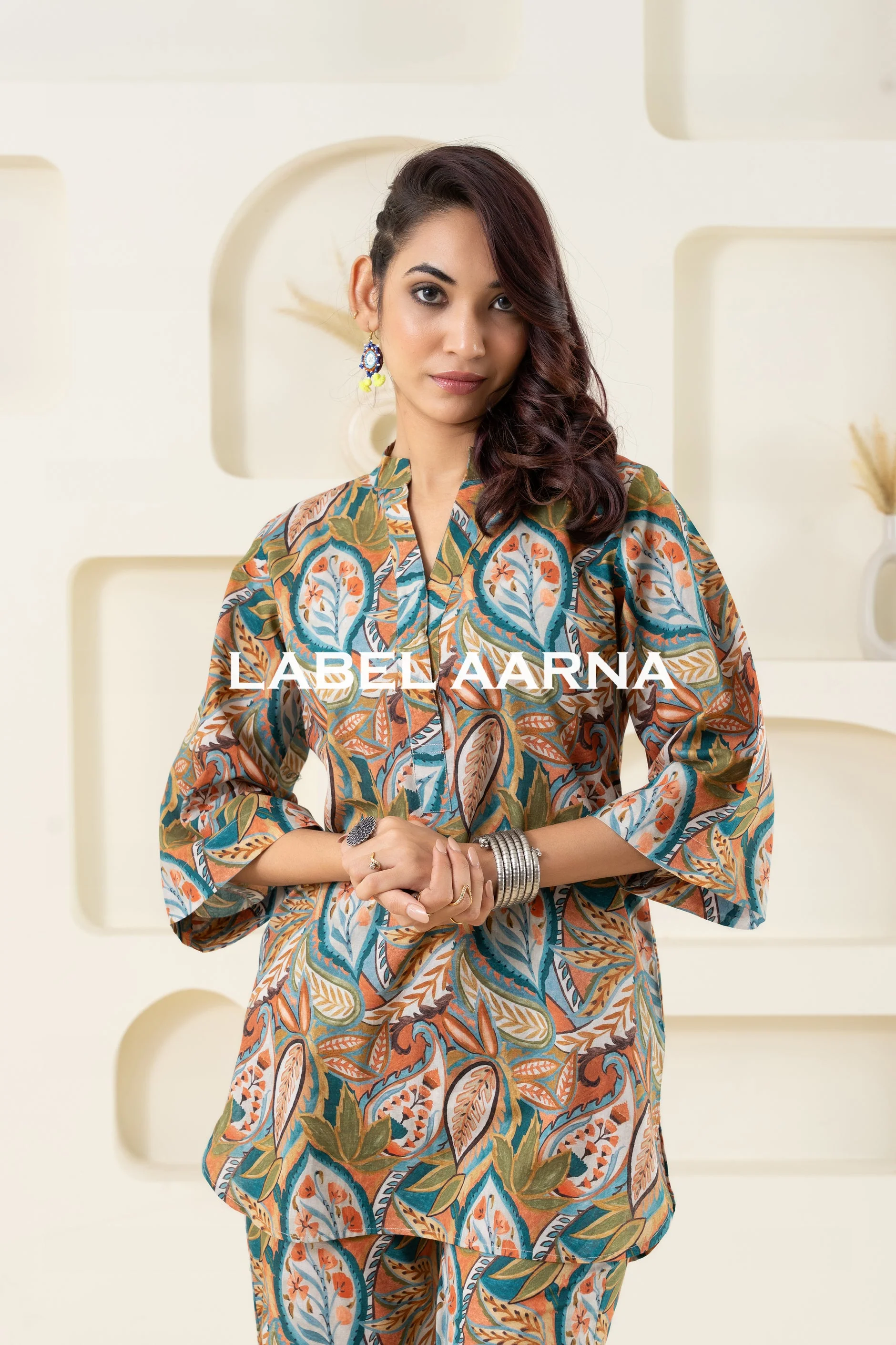 Olive Green Pure Cotton Printed Co-Ord Set - Image 6