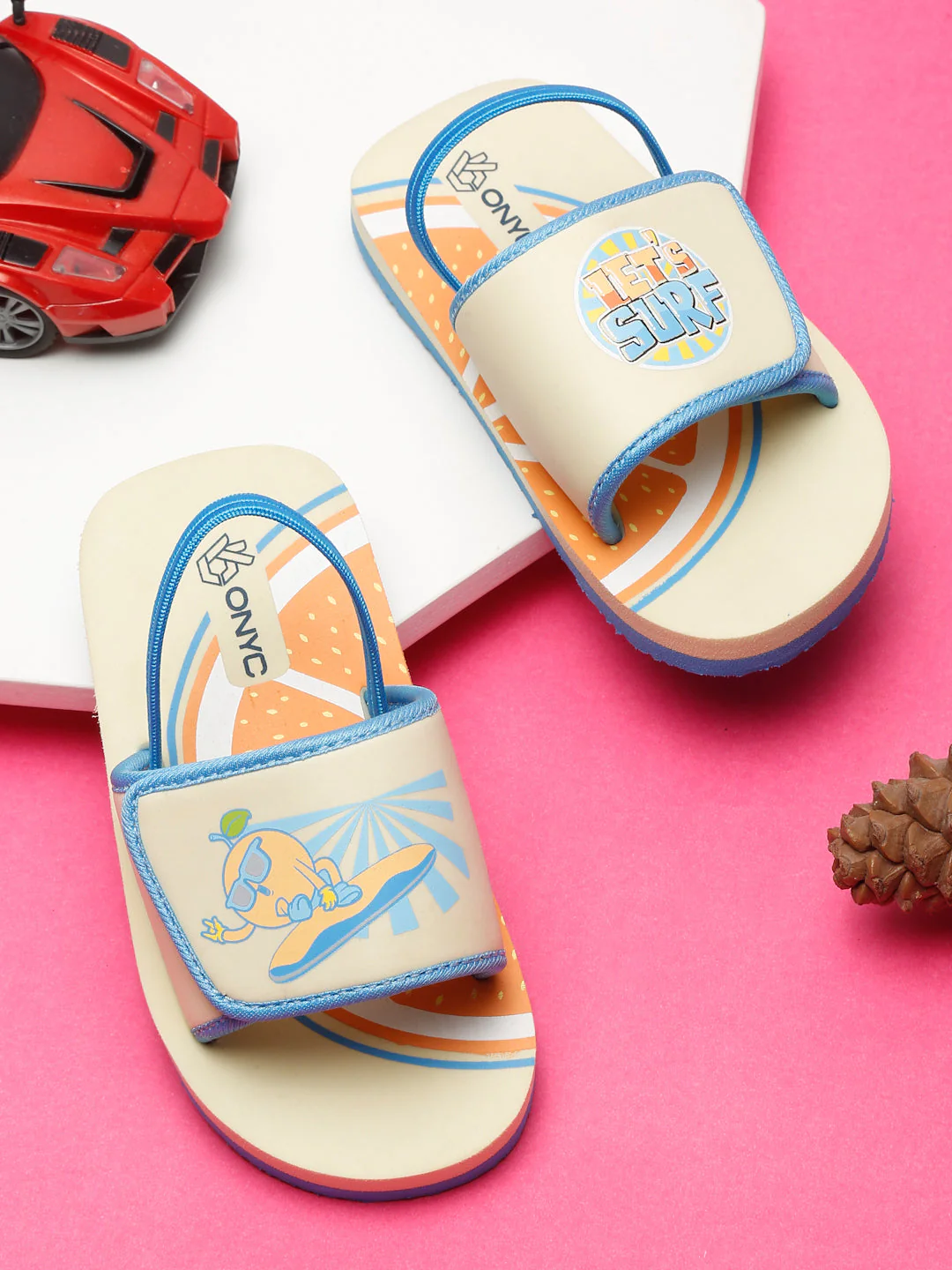 ONYC Beige Sliders for Kids, Surfing Sliders (Unisex) - Image 76