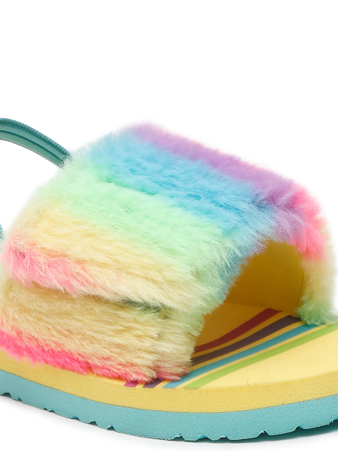 ONYC Kids Rainbow Slippers/Sliders for Girls with Adjustable Strap - Yellow - Image 4