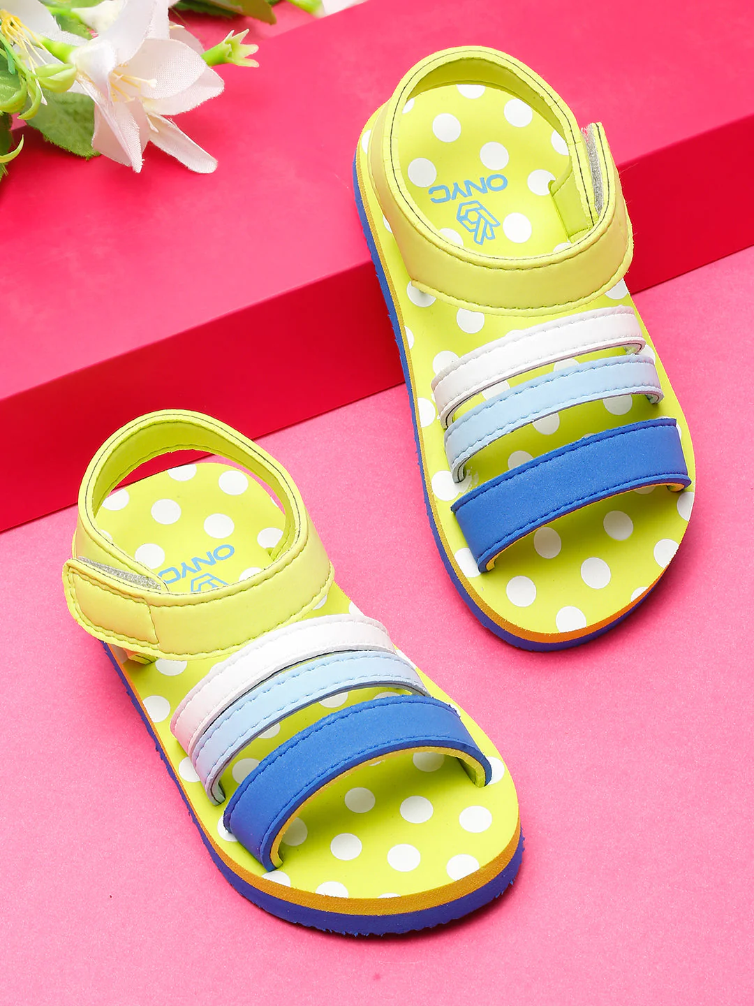 ONYC Premium Butterscotch Kids Sandals for Girls (Lime Green) - Image 85
