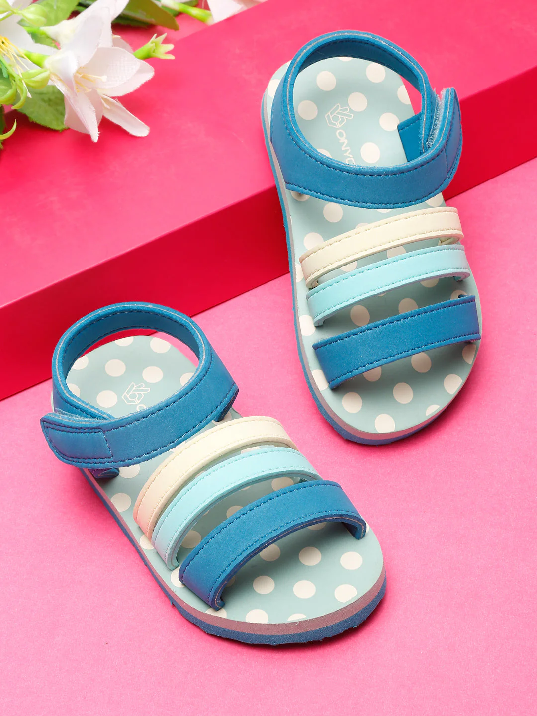 ONYC Premium Butterscotch Kids Sandals for Girls (Teal Blue) - Image 33