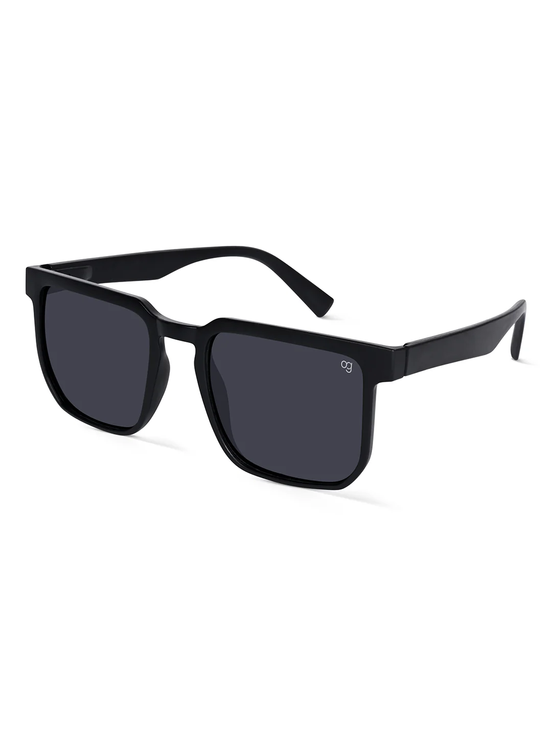 Opulent Black Polarized Square Sunglasses