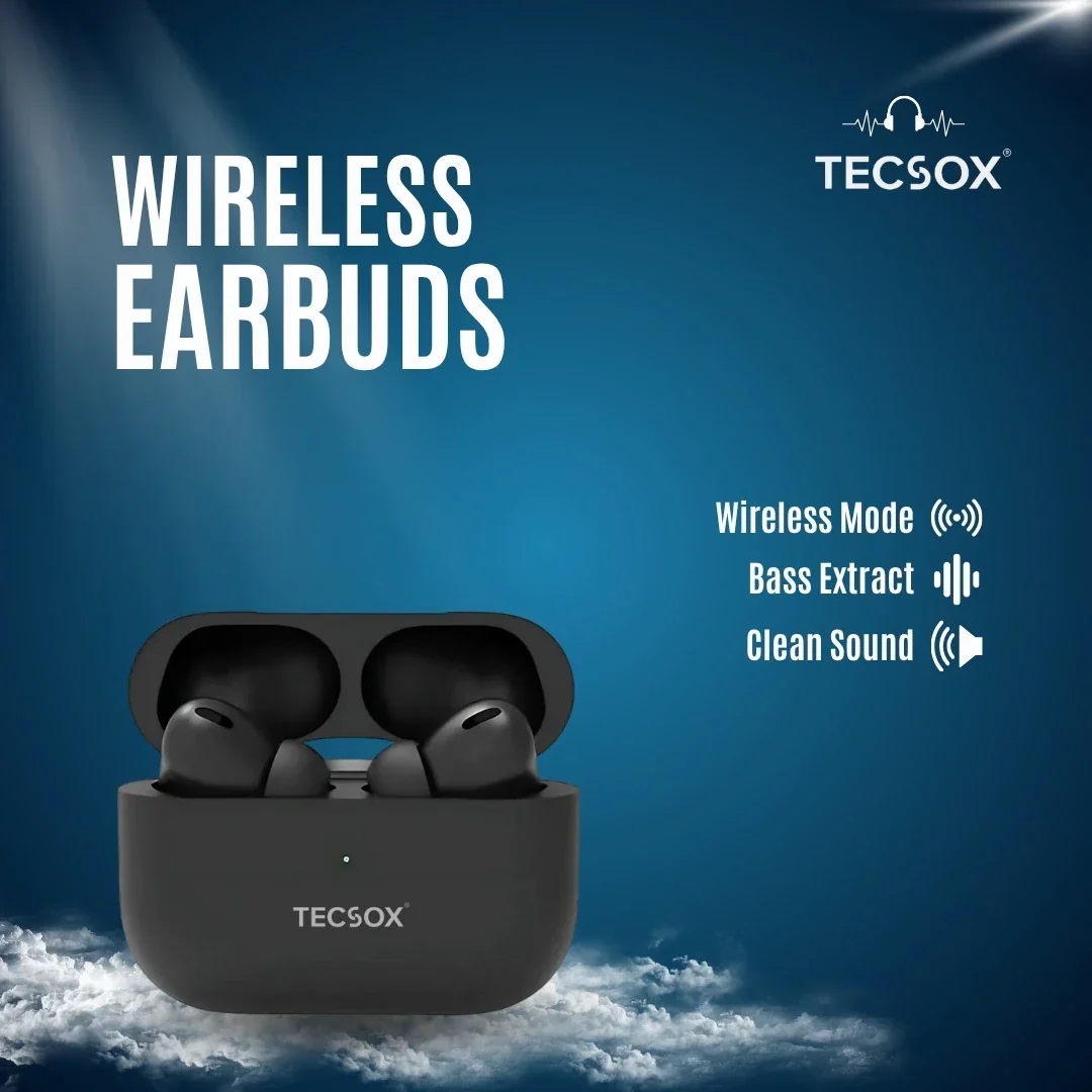 Order TecPod Pro Black Matt Bluetooth Earbuds | Deep Bass | Under ₹1000 - Image 9